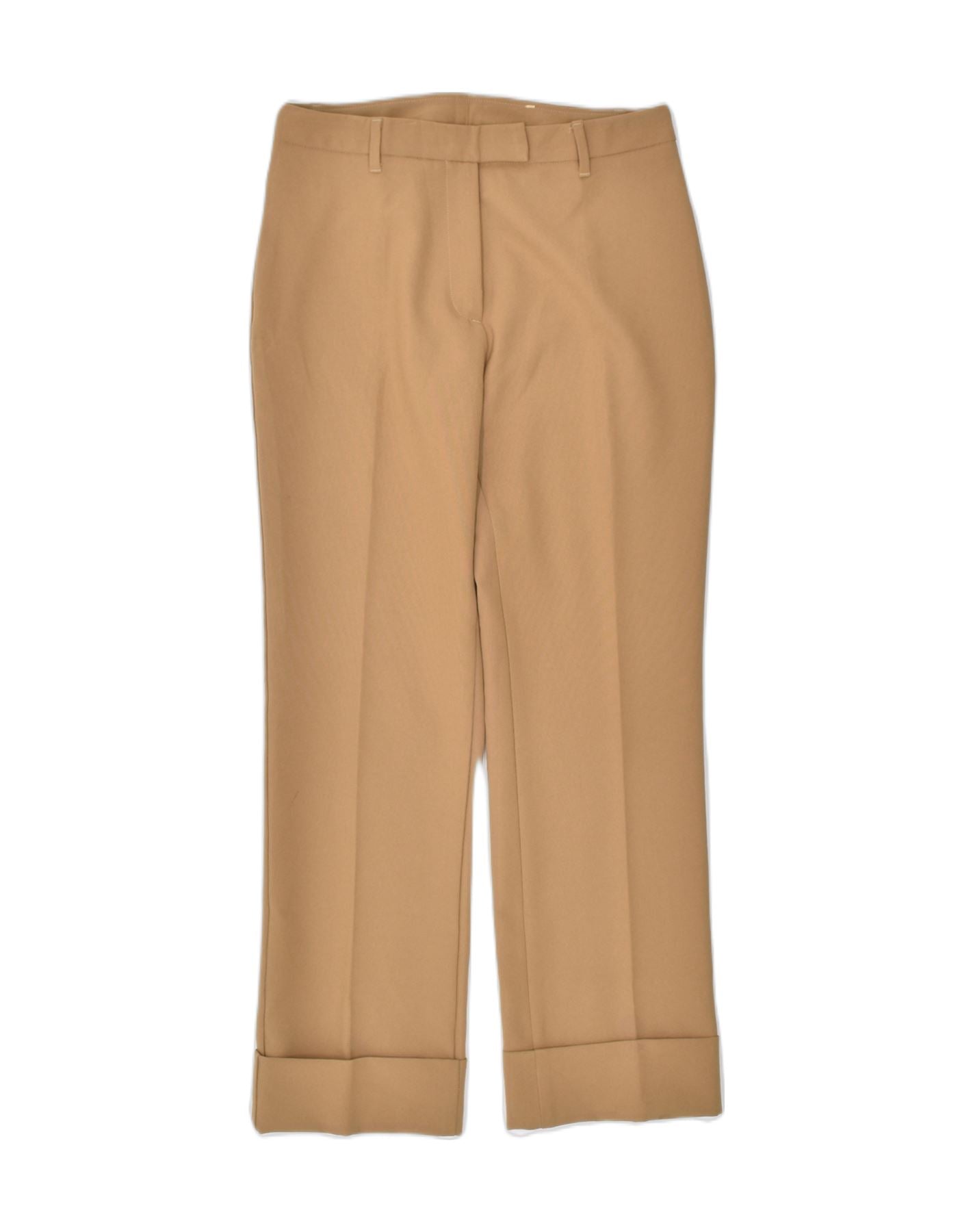 image of BENETTON Womens Straight Casual Trousers IT 42 Medium W28 L28 Beige