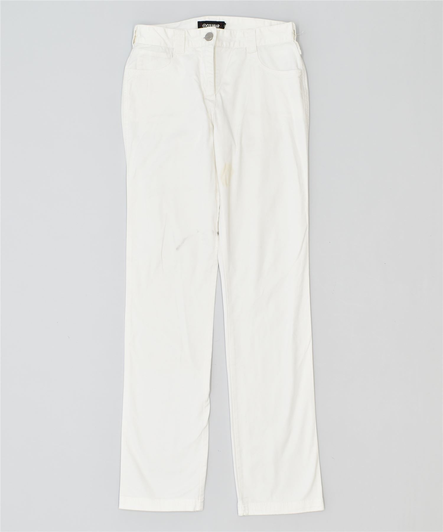 image of COLMAR Womens Slim Casual Trousers IT 42 Medium W29 L34 White Cotton