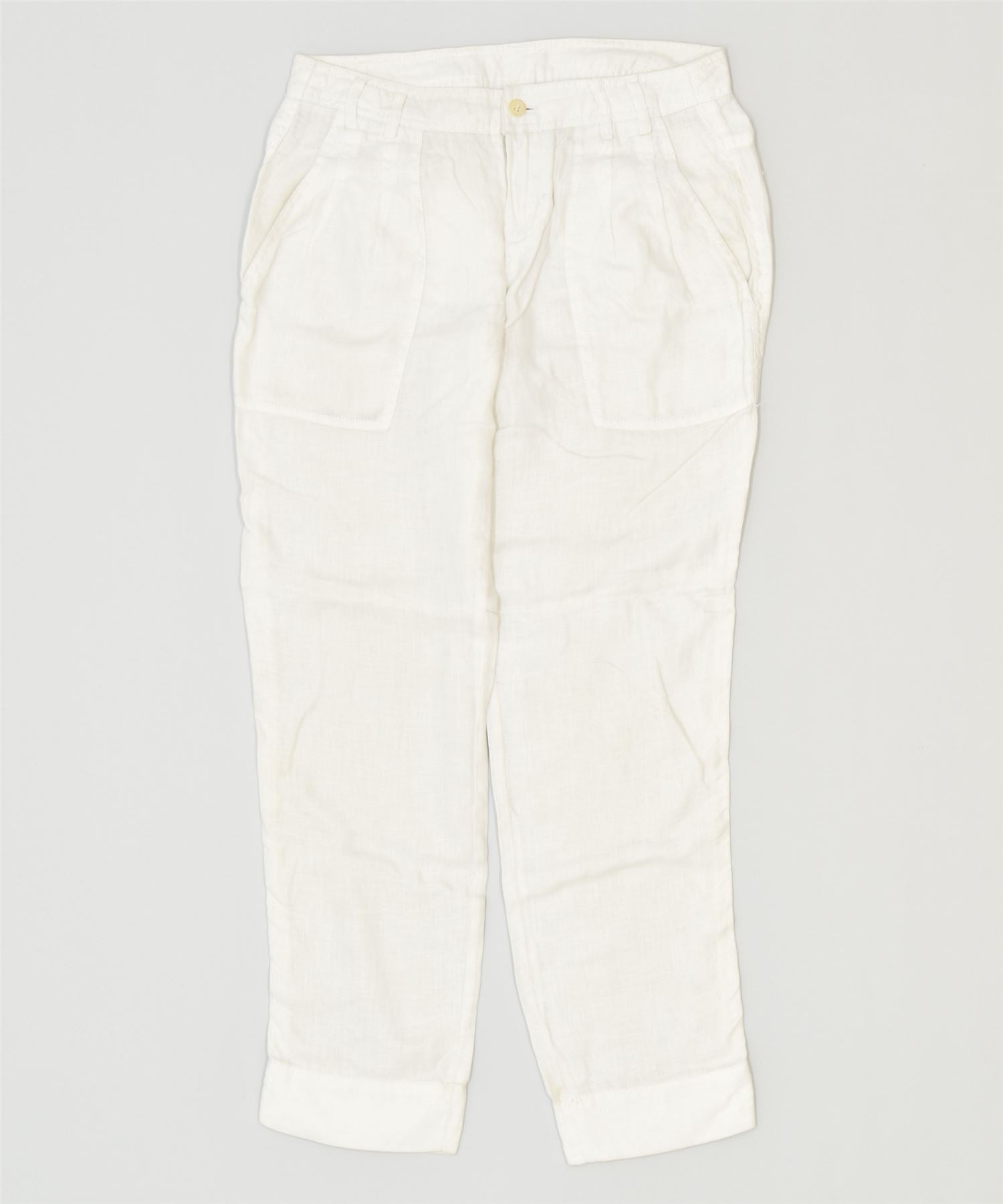 image of MASSIMO DUTTI Womens Pegged Chino Trousers W28 L27 White Classic