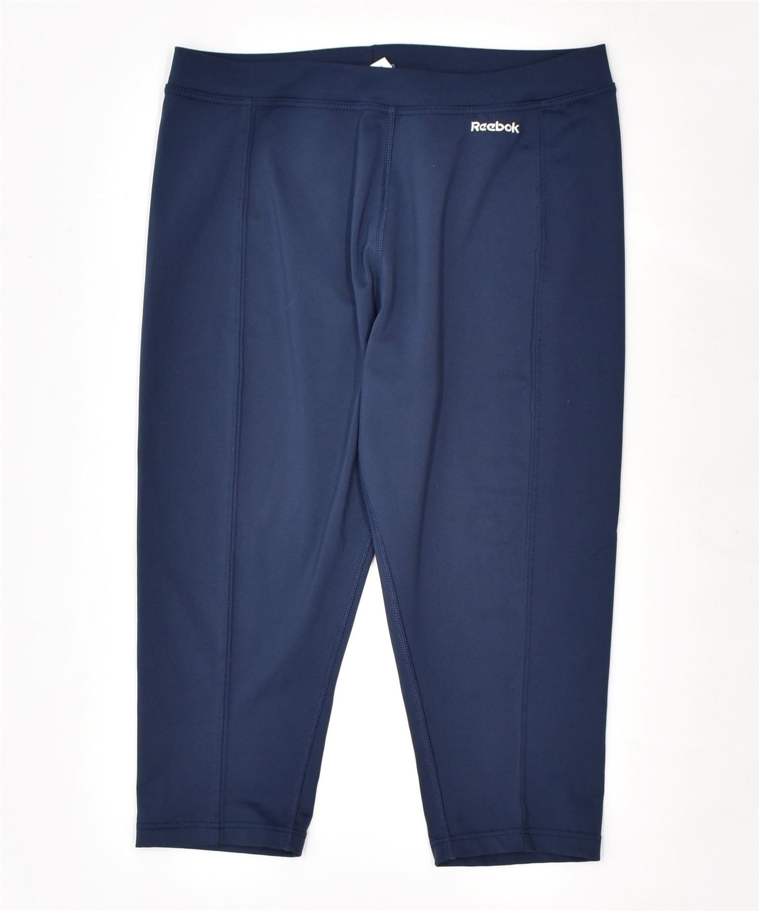 Image of REEBOK Womens Leggings UK 12 Medium Blue Polyester