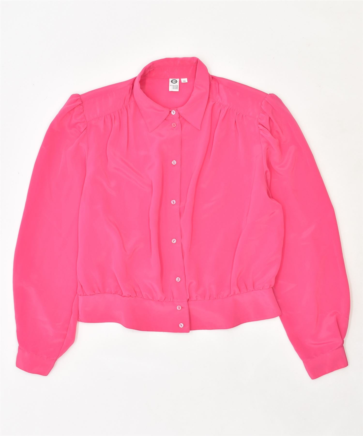 image of C & A Womens Shirt Blouse IT 46 Large Pink Polyester Vintage