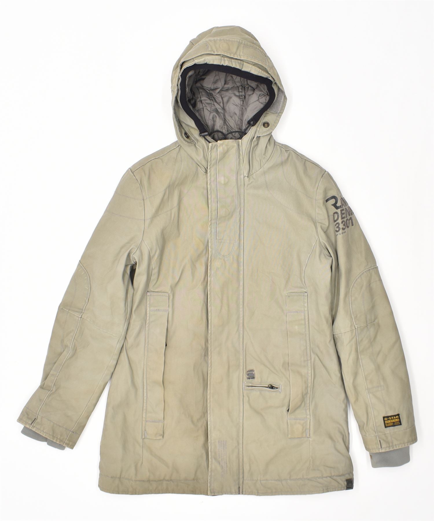 Image of G-STAR Womens Hooded Windbreaker Jacket UK 14 Medium Khaki Cotton