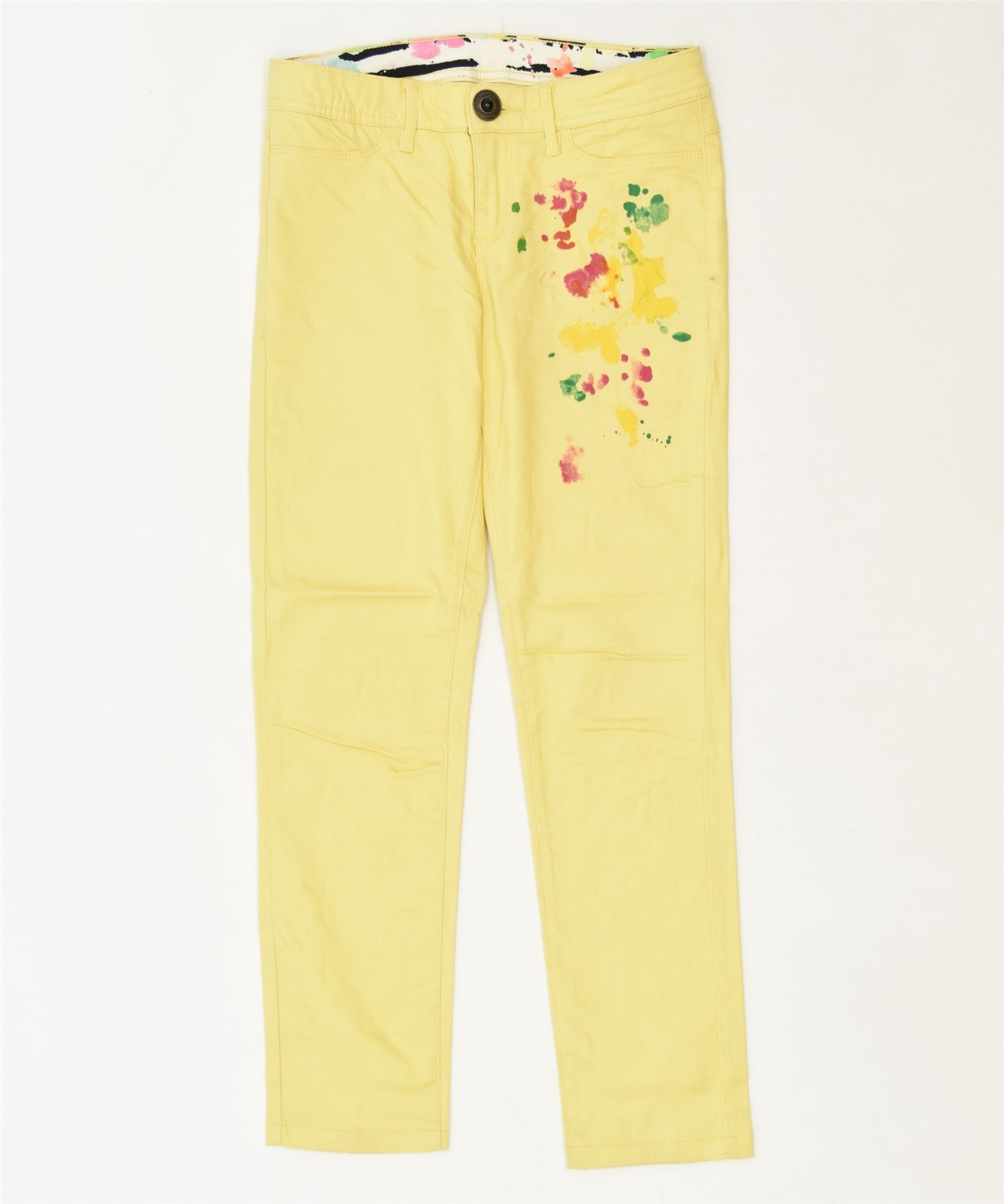 image of DESIGUAL Womens Slim Trousers W30 L26 Yellow Classic