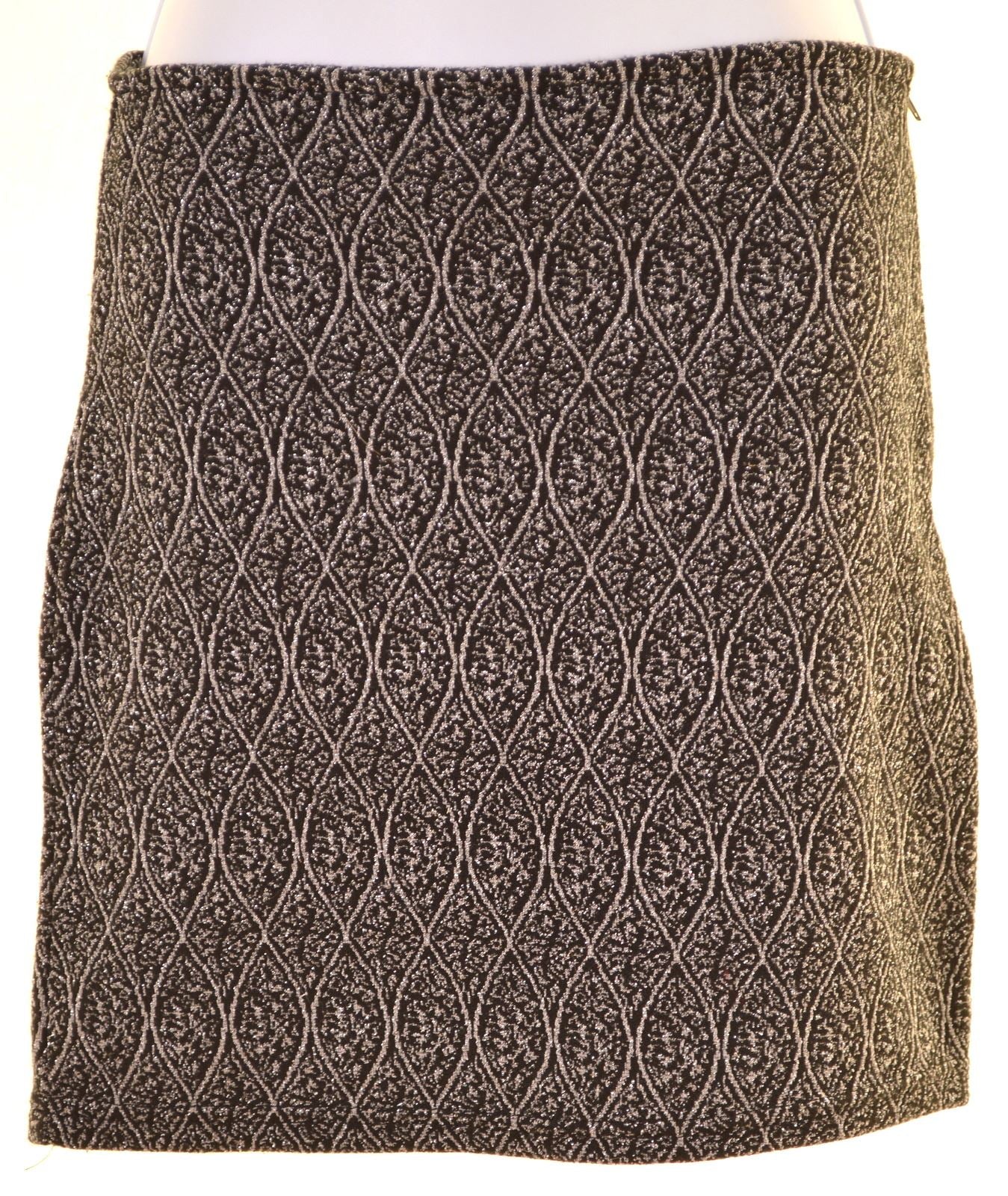 image of VINTAGE Womens Mini Skirt W24 XS Black Geometric Polyester