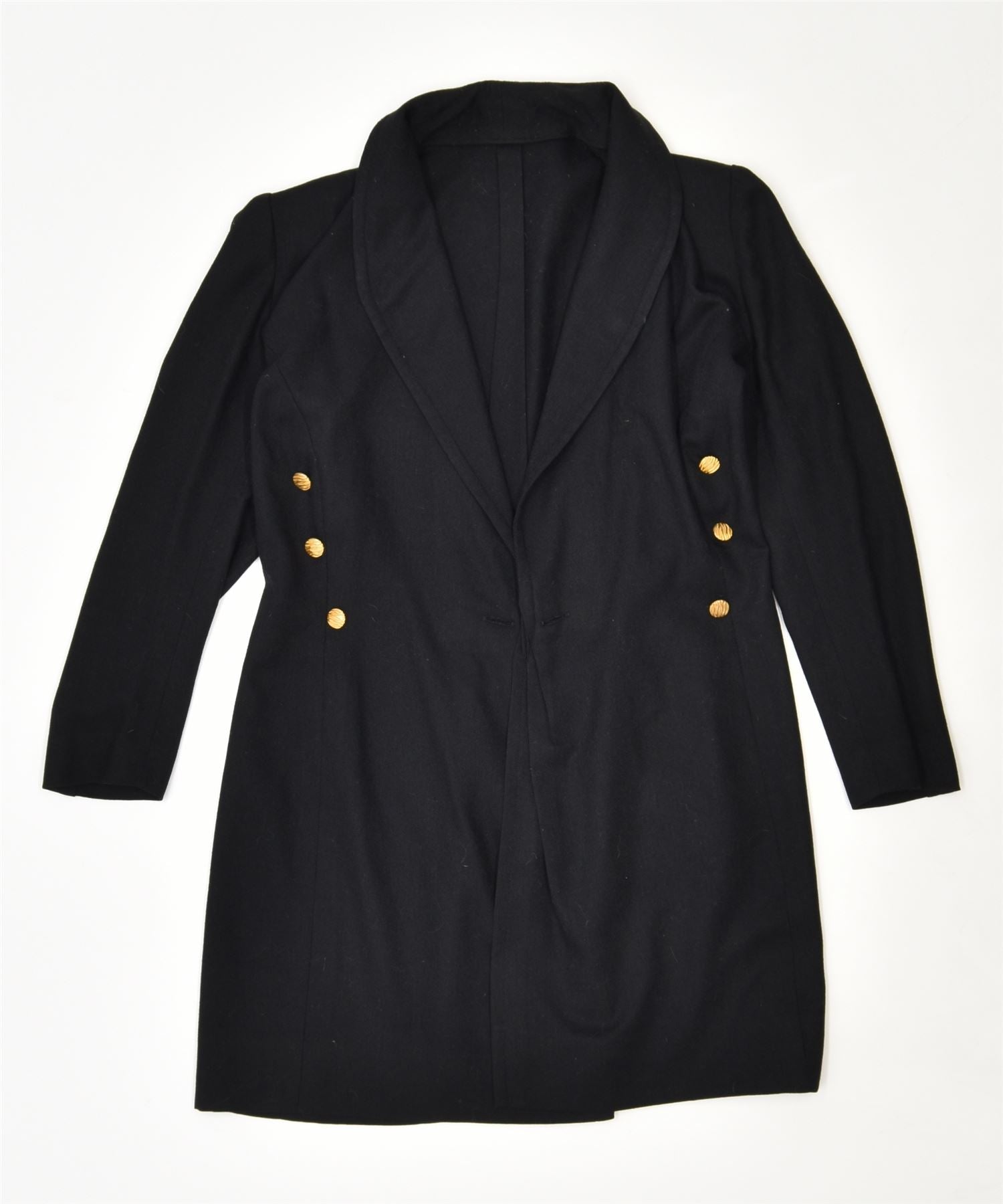 Image of VINTAGE Womens Overcoat UK 14 Large Black