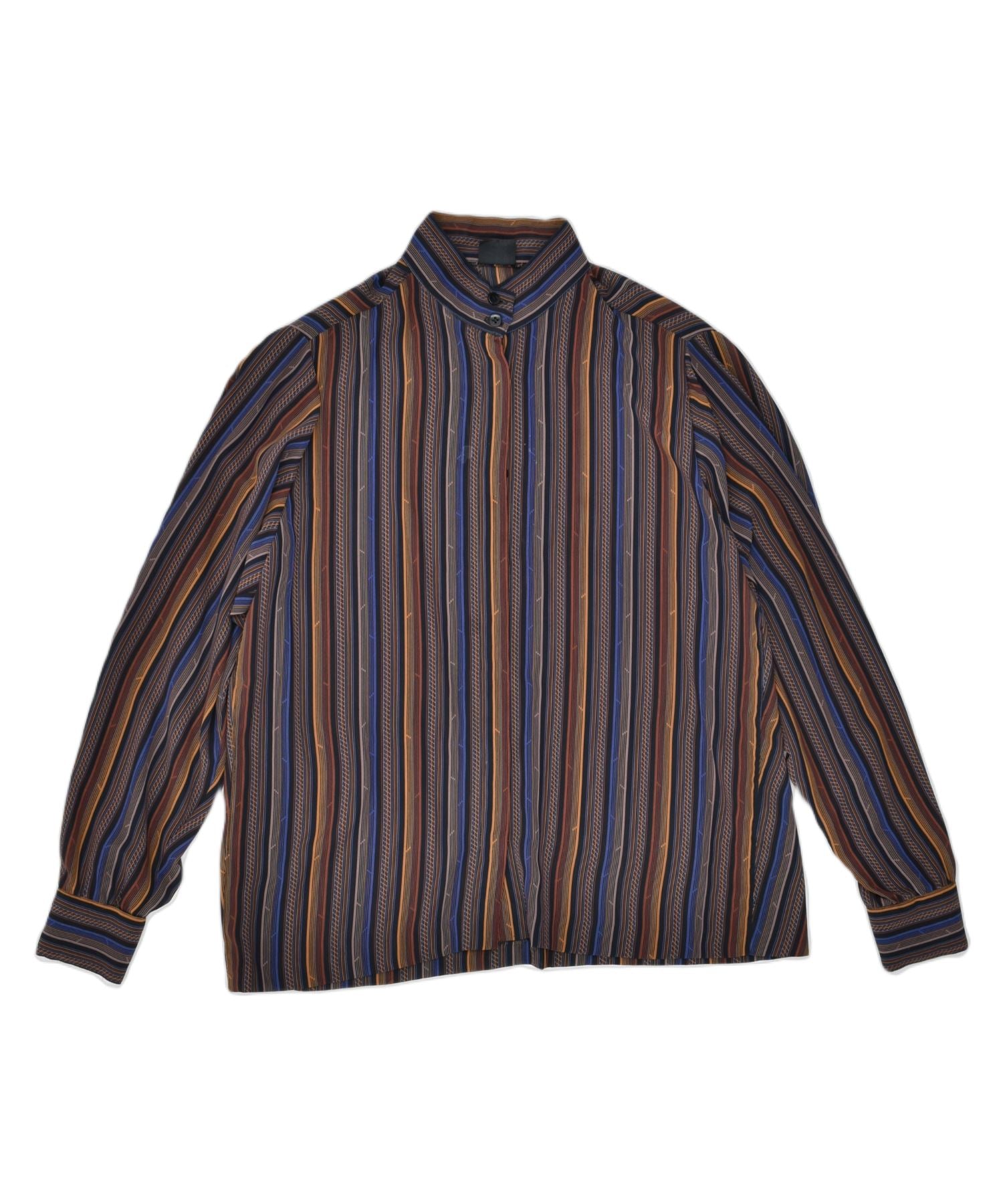 Image of LE TRUC Womens Shirt Blouse EU 38 Medium Brown Pinstripe Polyester