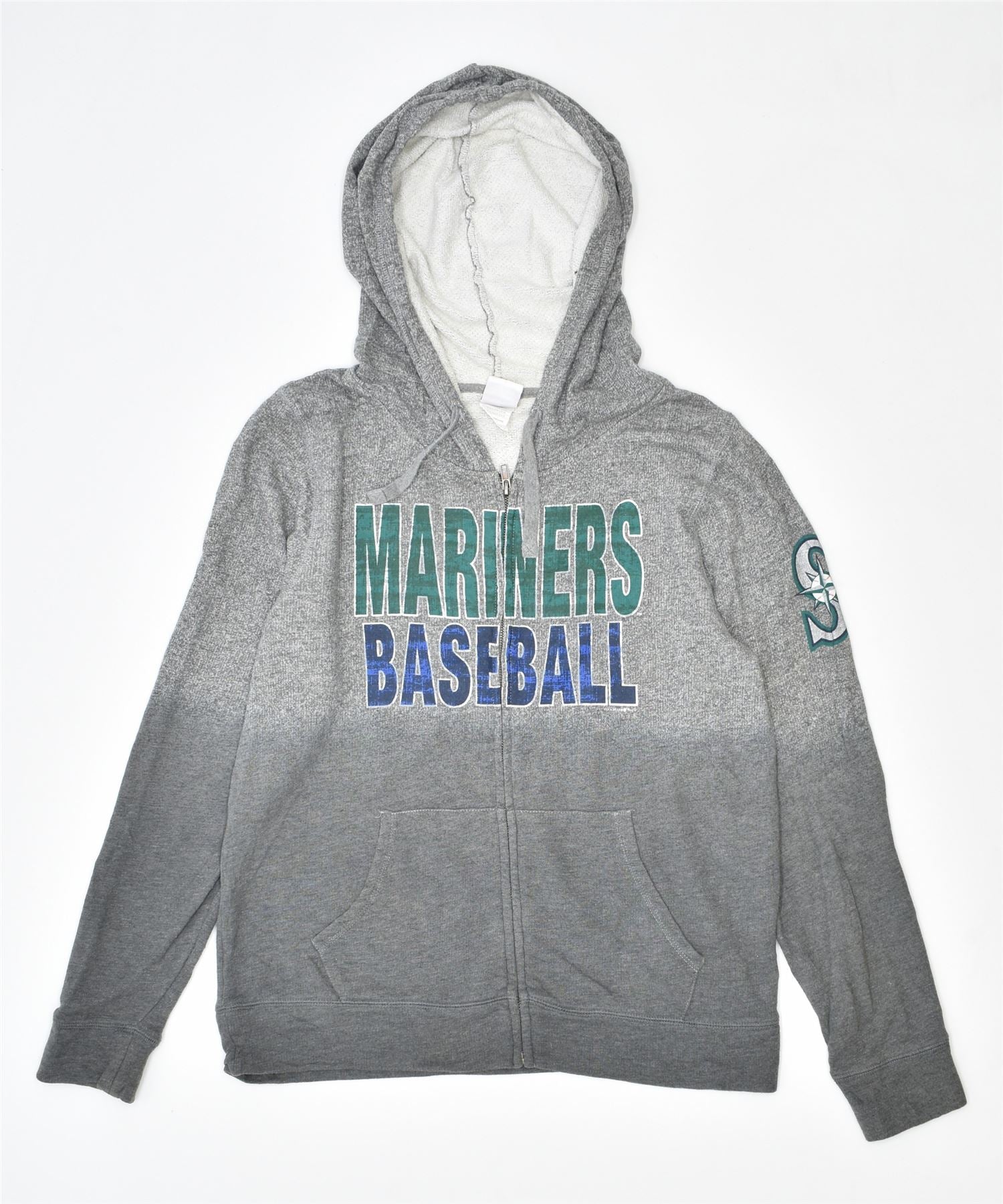 image of MAJESTIC Mens Mariners Baseball Graphic Hoodie Jumper Large Grey Cotton