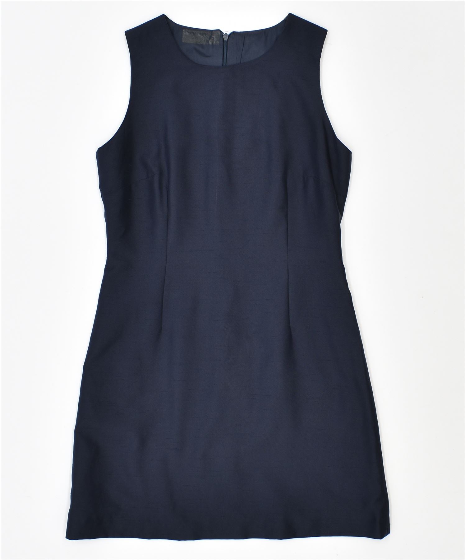 image of VINTAGE Womens A-Line Dress IT 42 Medium Navy Blue Polyester