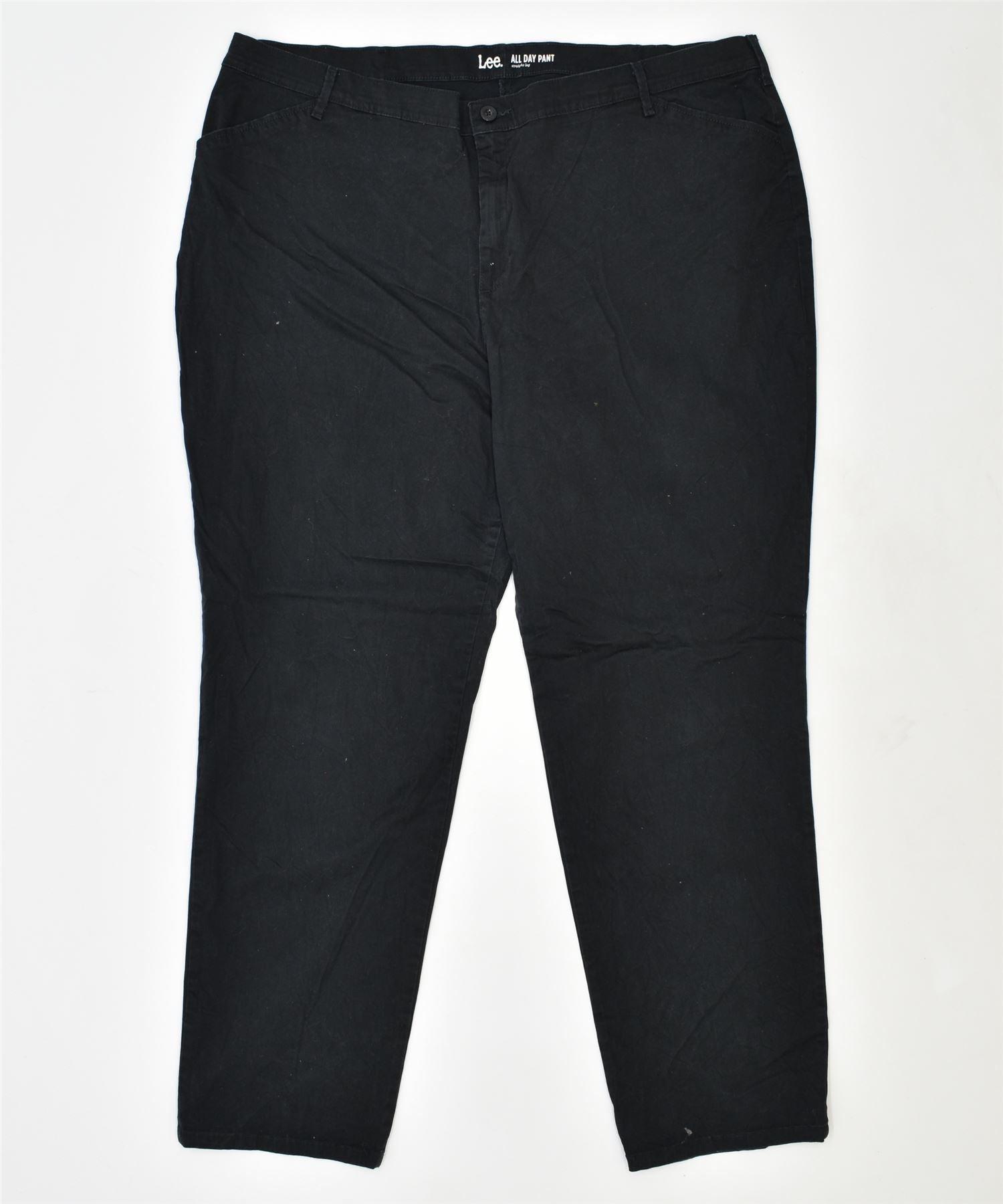 Image of LEE Womens Slim Chino Trousers W48 L31 Black Cotton