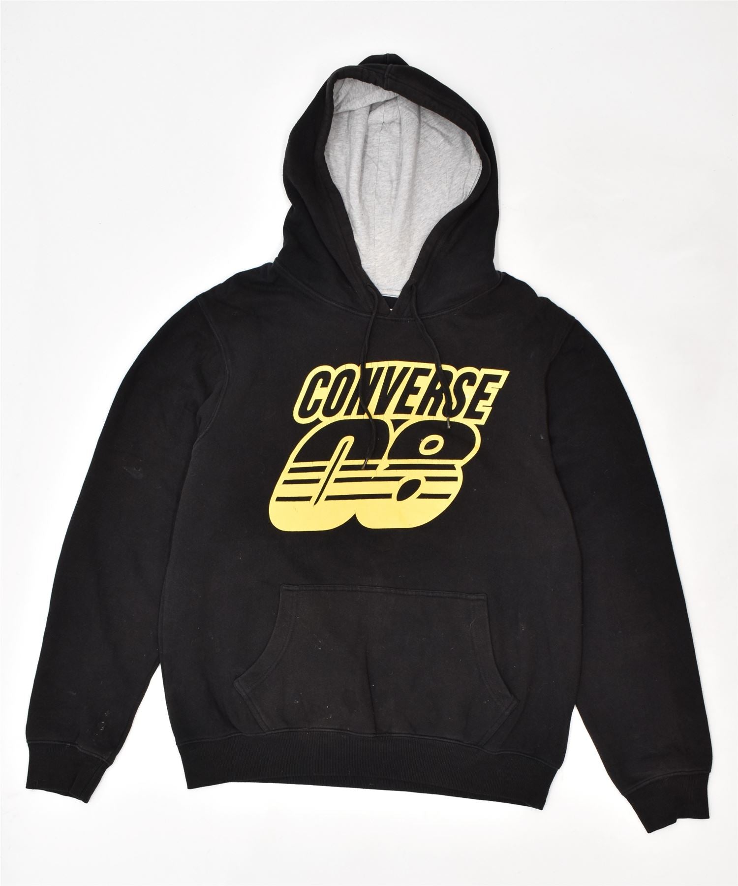 Image of CONVERSE Mens Graphic Hoodie Jumper Small Black Cotton