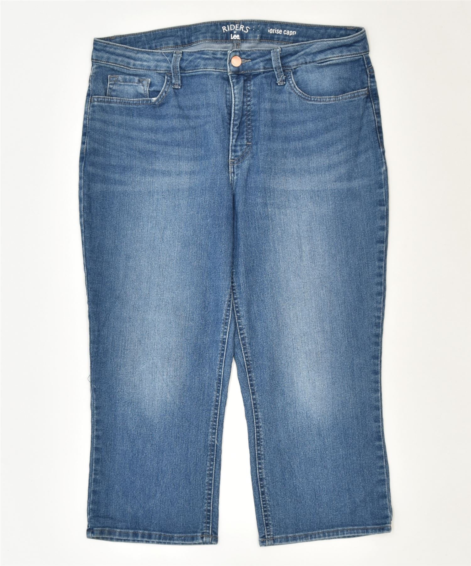 image of RIDERS BY LEE Womens Midrise Capri Slim Jeans W36 L22 Blue