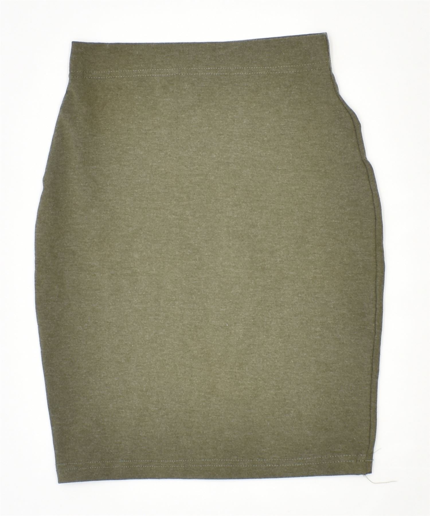 image of DAVIDE COLLECTION Womens Pencil Skirt W24 XS Khaki Viscose Vintage