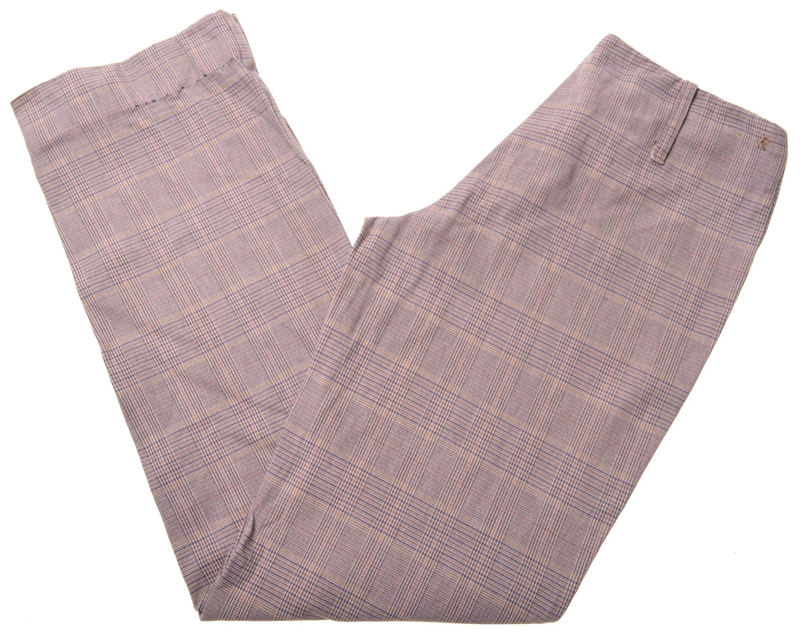 image of REPLAY Womens Casual Trousers W28 L31 Brown Check Cotton Straight