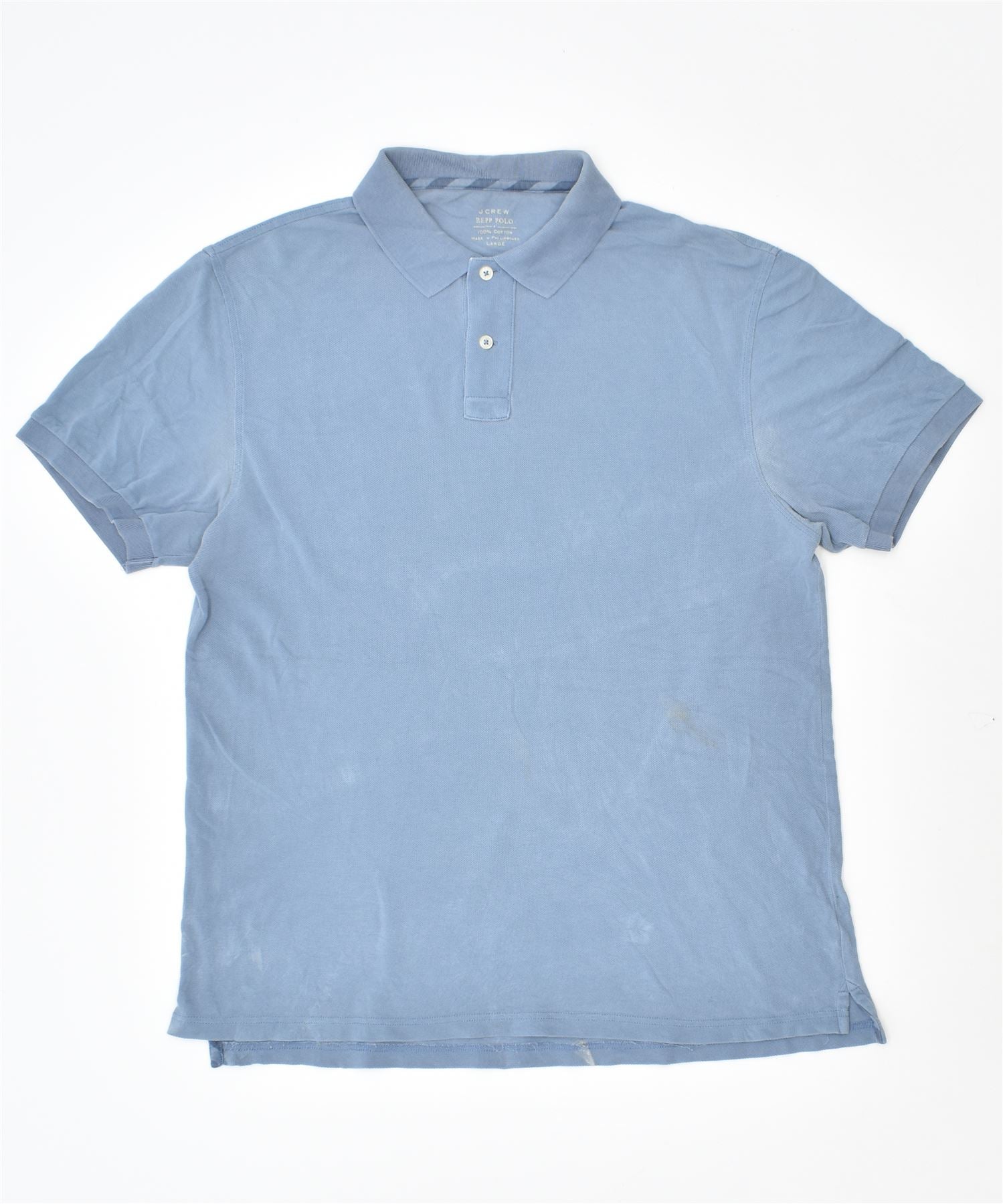 image of J. CREW Mens Polo Shirt Large Blue Cotton