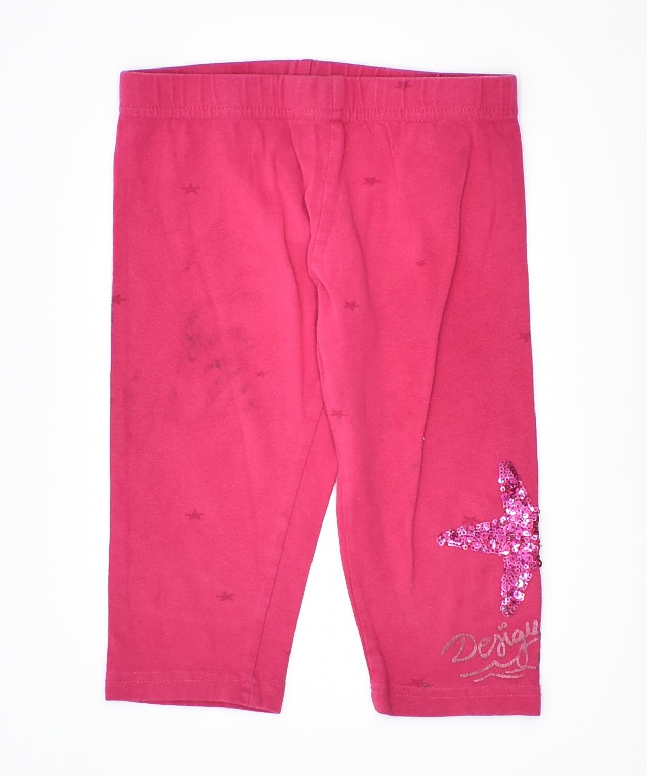 image of DESIGUAL Girls Leggings 3-4 Years Small Pink Cotton