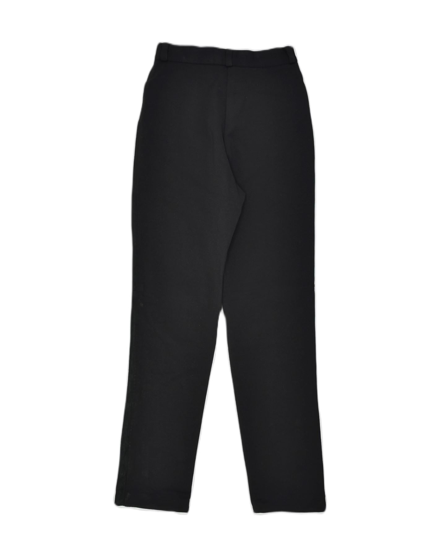 ABSOLU Womens Straight Casual Trousers W24 L29 Black Polyamide