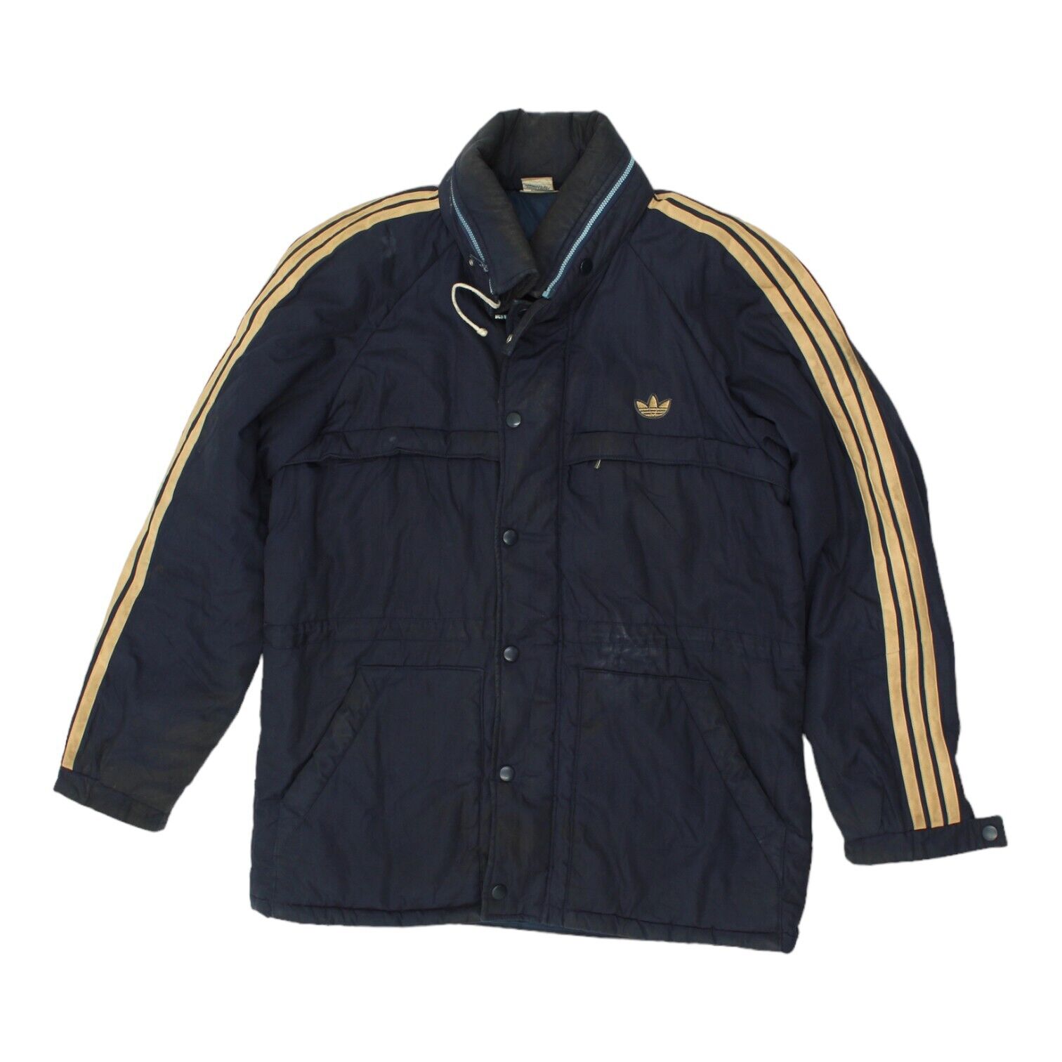 image of Adidas Originals Mens Navy Blue Padded Jacket | Vintage 80s Retro Sportswear VTG