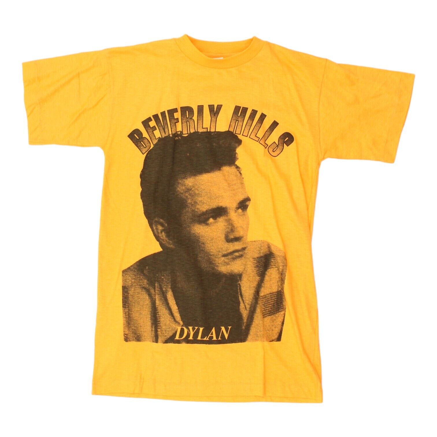 image of Beverly Hills 90210 Dylan McKay Mens Orange Tshirt | Vintage 90s Single Stitch