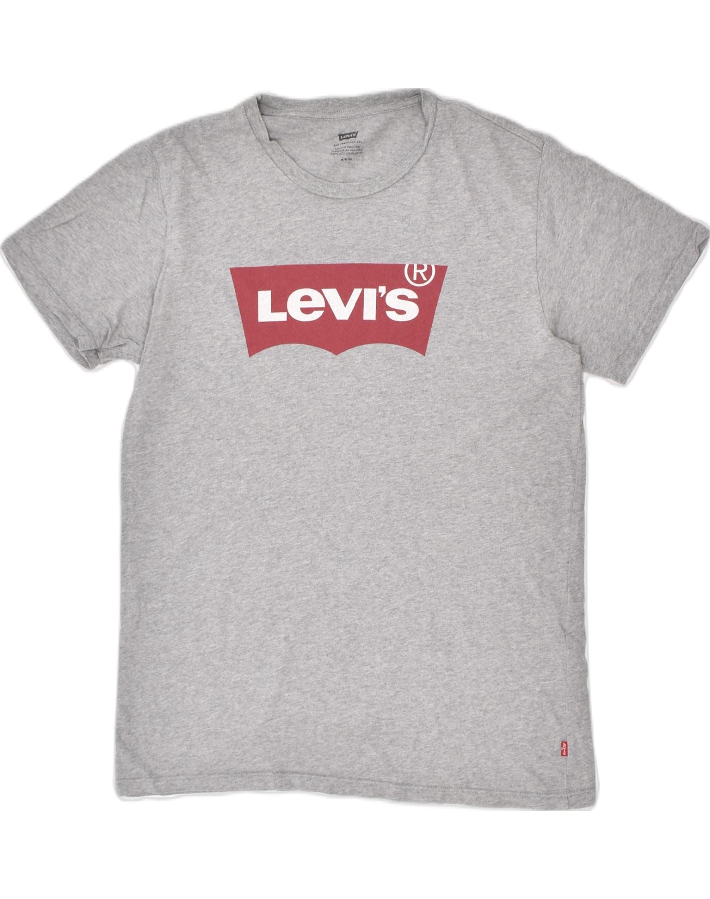 Image of LEVI'S Mens Graphic T-Shirt Top Medium Grey Cotton