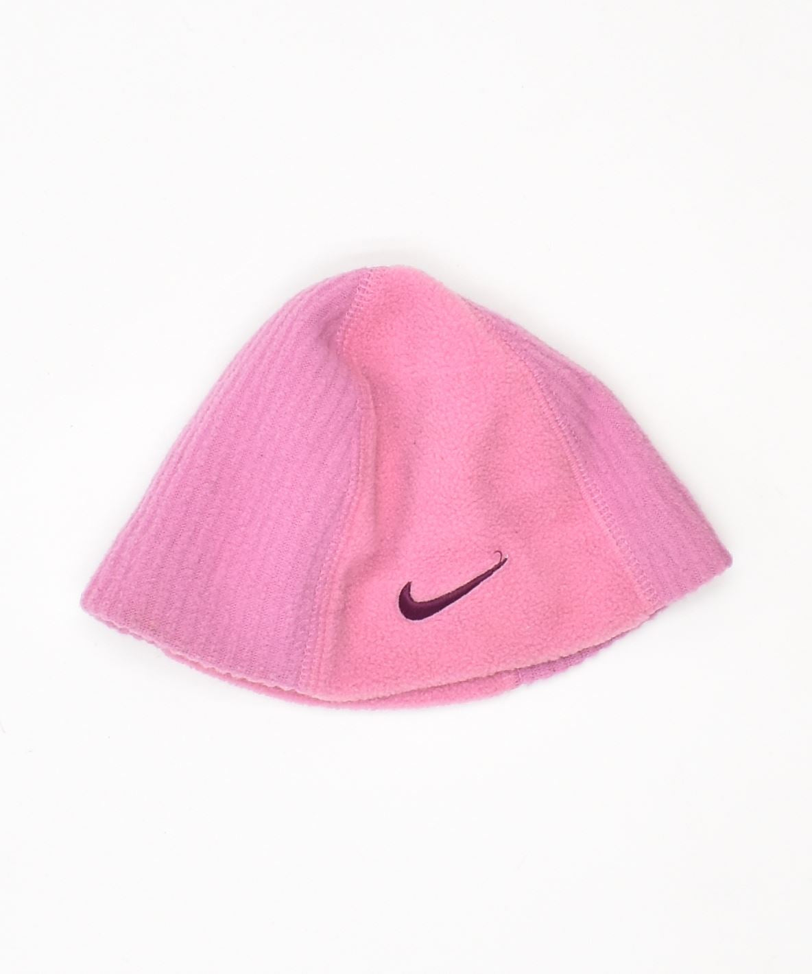 Image of NIKE Girls Fleece Beanie Hat 3-6 Months 2XS Pink Polyester