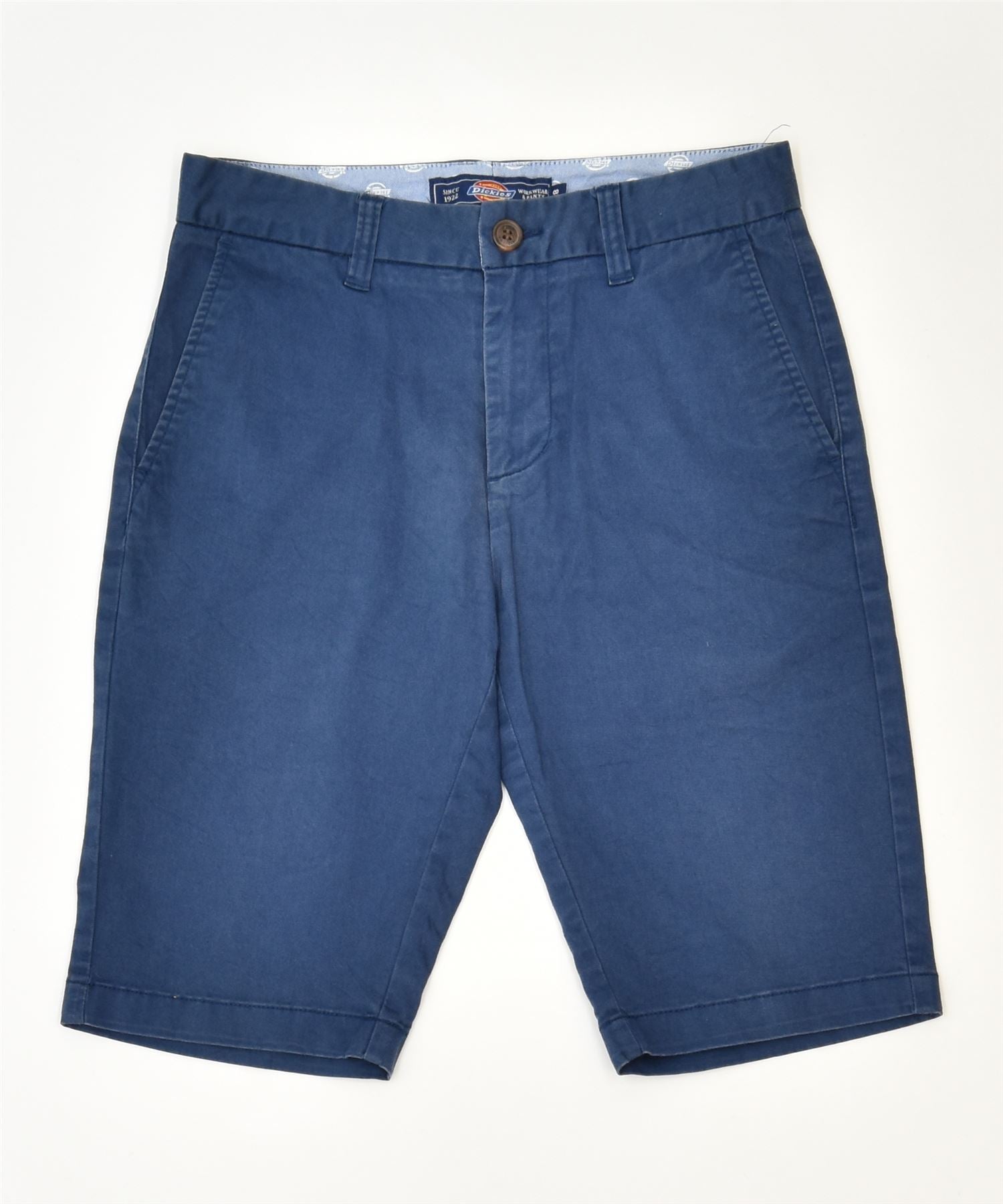 image of DICKIES Womens Chino Shorts W28 Small Blue Cotton Worker