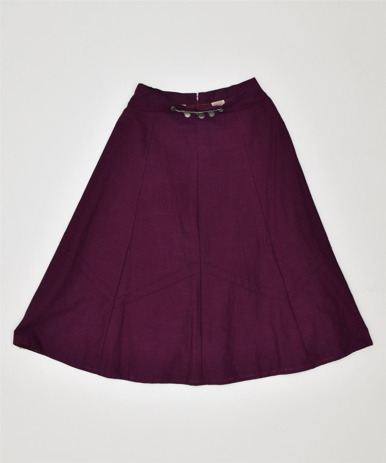 image of HIRSCH BERG Womens A-Line Skirt EU 38 Small W26 Purple Linen Vintage