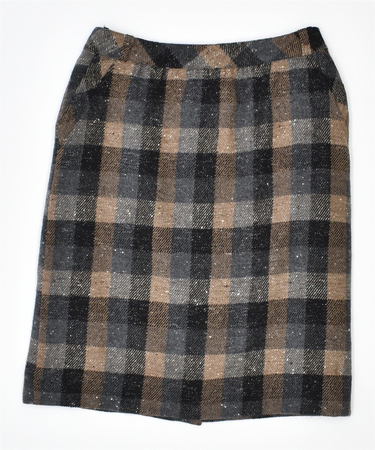 Image of VINTAGE Womens High Waist Midi Skirt W28 Medium Multicoloured Check