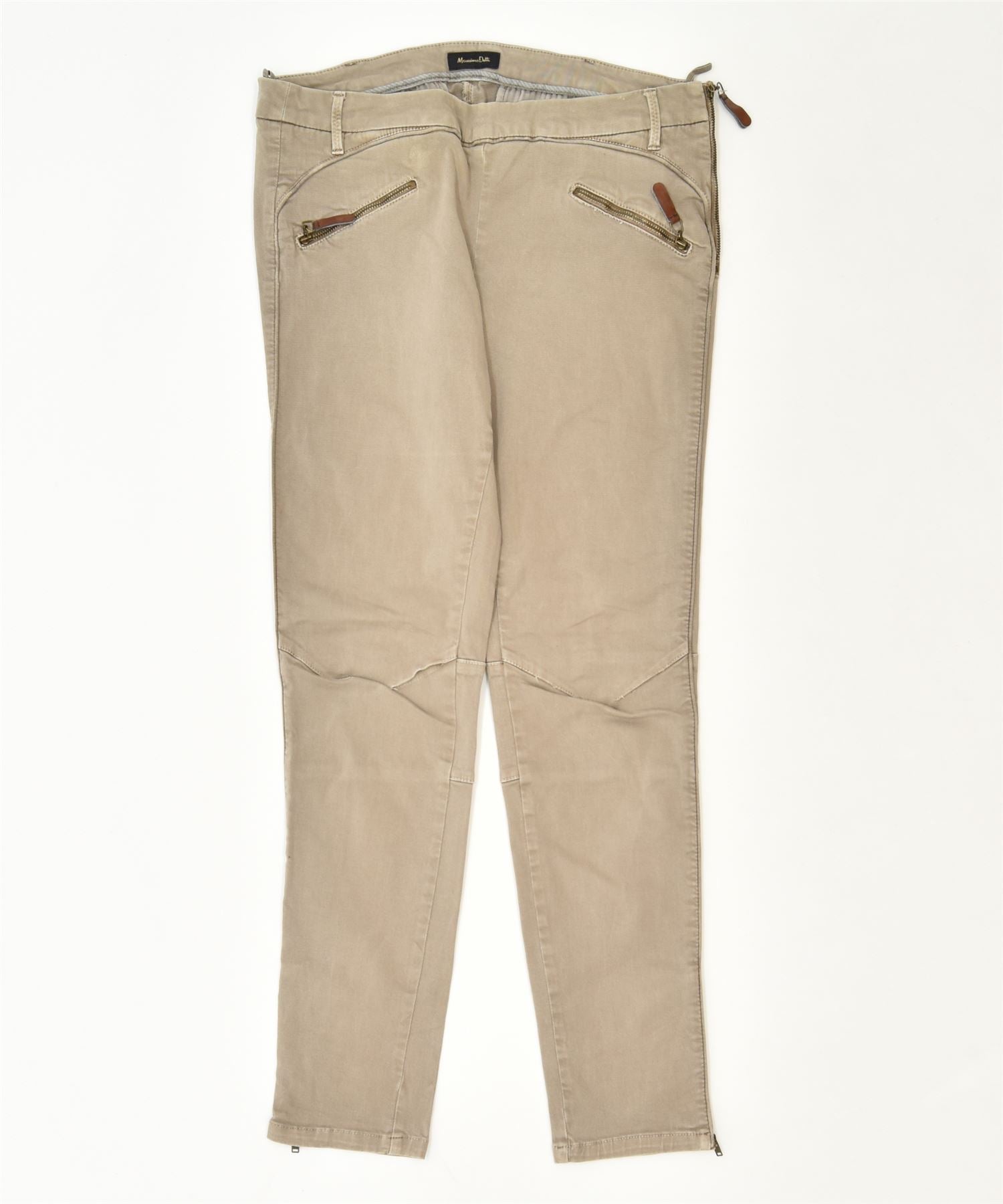 image of MASSIMO DUTTI Womens Skinny Casual Trousers W30 L29 Beige