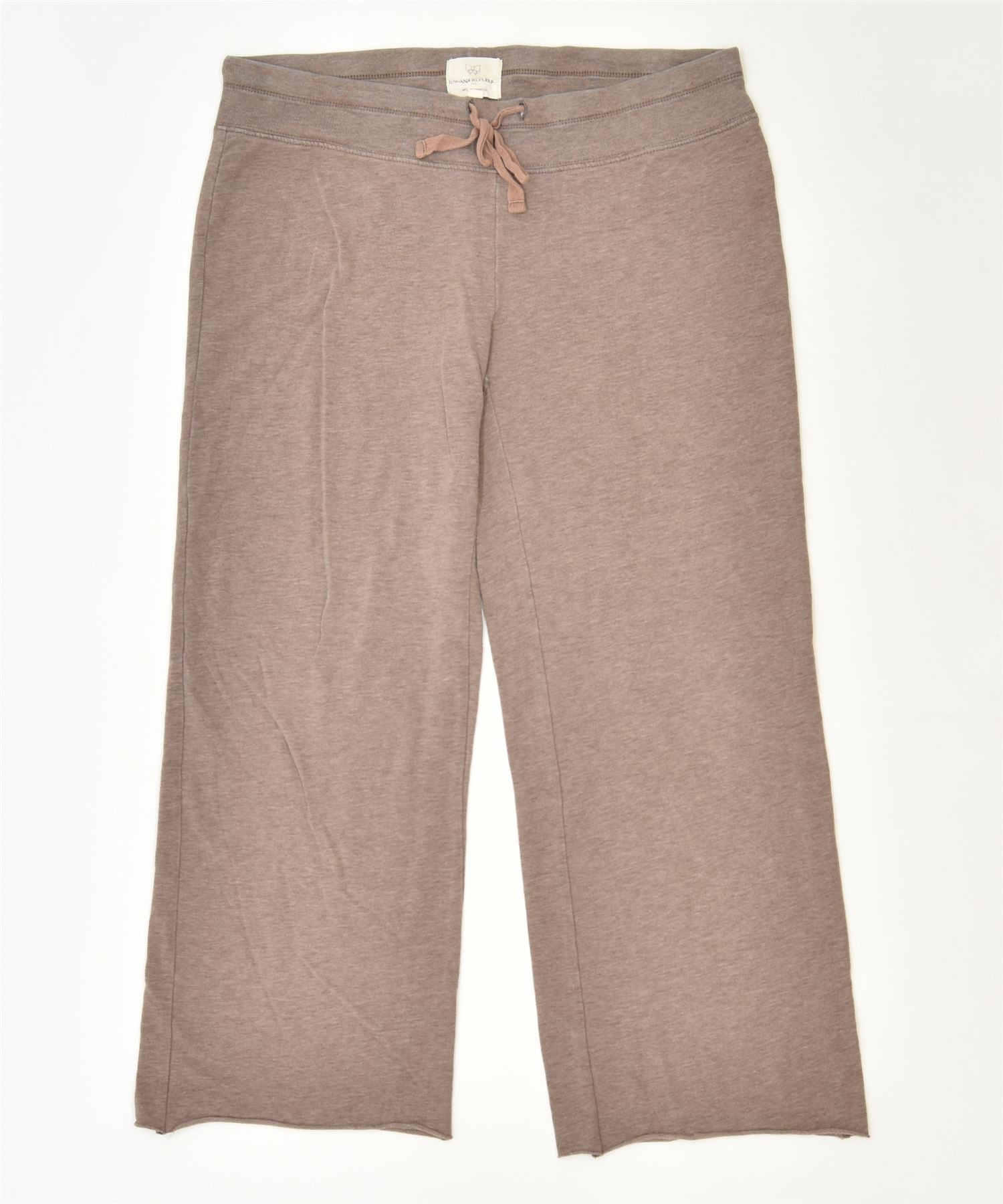 image of BANANA REPUBLIC Womens Capri Tracksuit Trousers Small Brown Cotton Sports