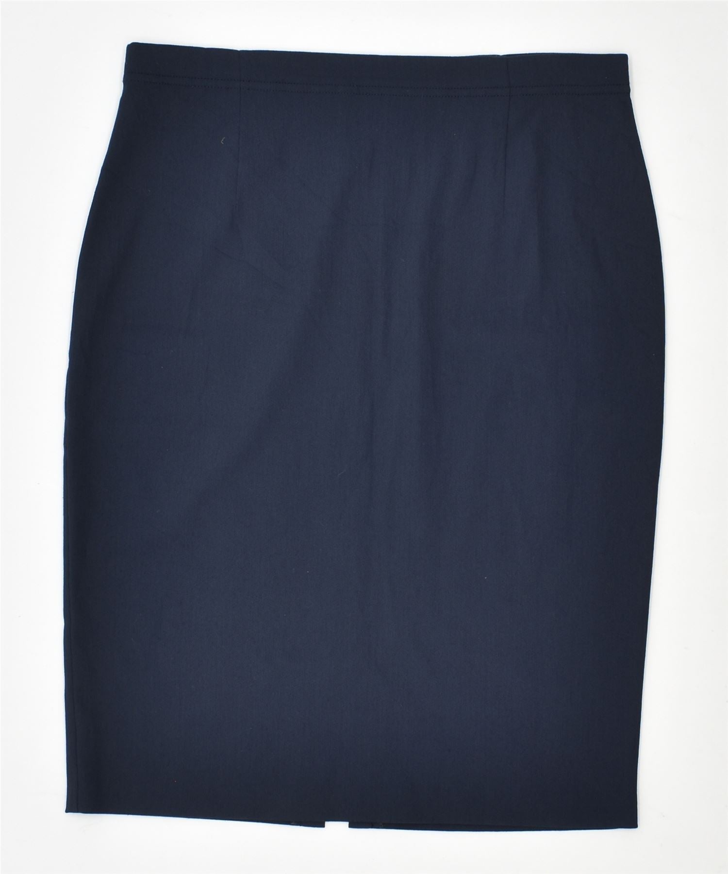 image of VINTAGE Womens Pencil Skirt IT 46 Large W31 Navy Blue Viscose