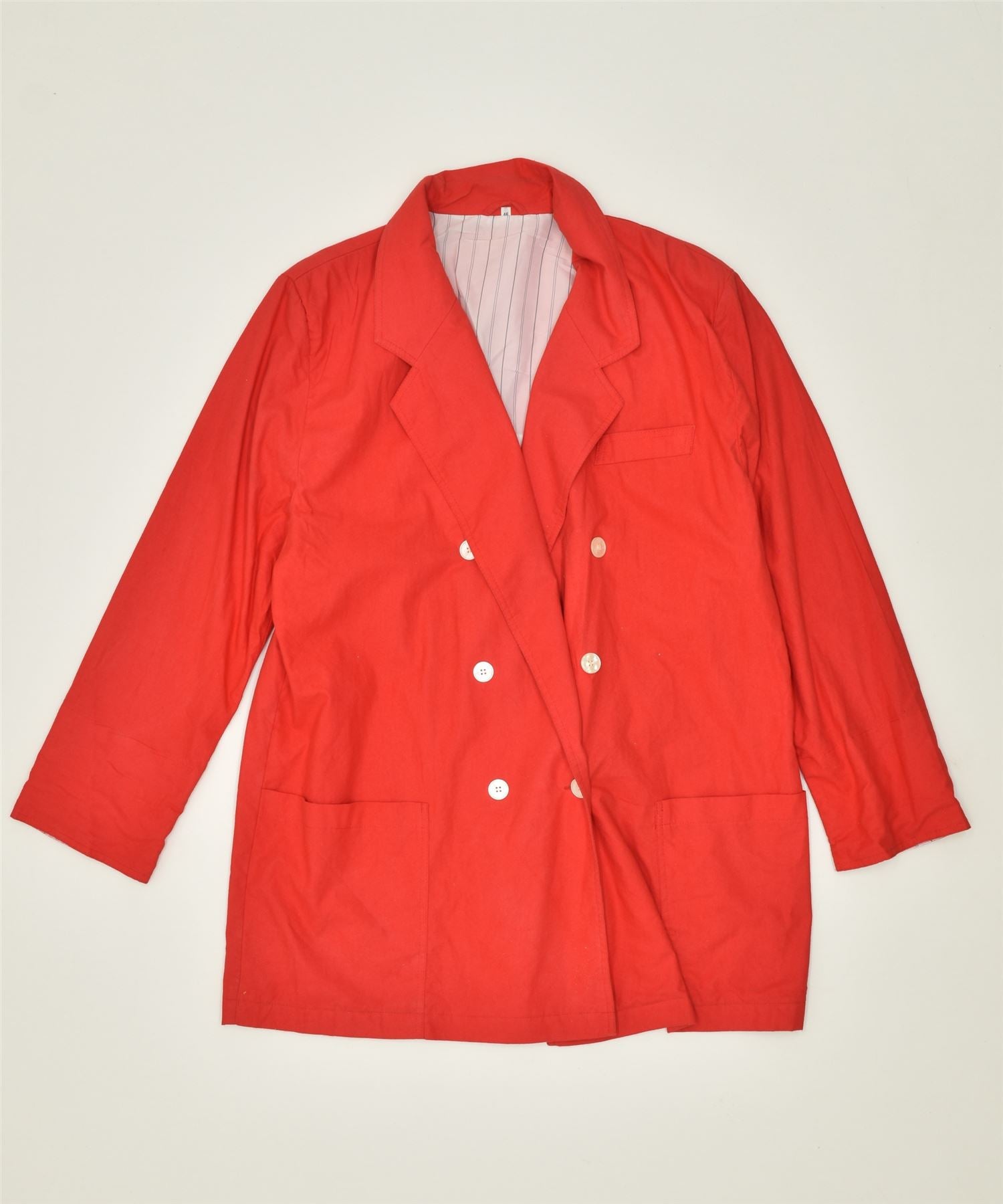 image of VINTAGE Womens Double Breasted Blazer Jacket IT 46 Large Red