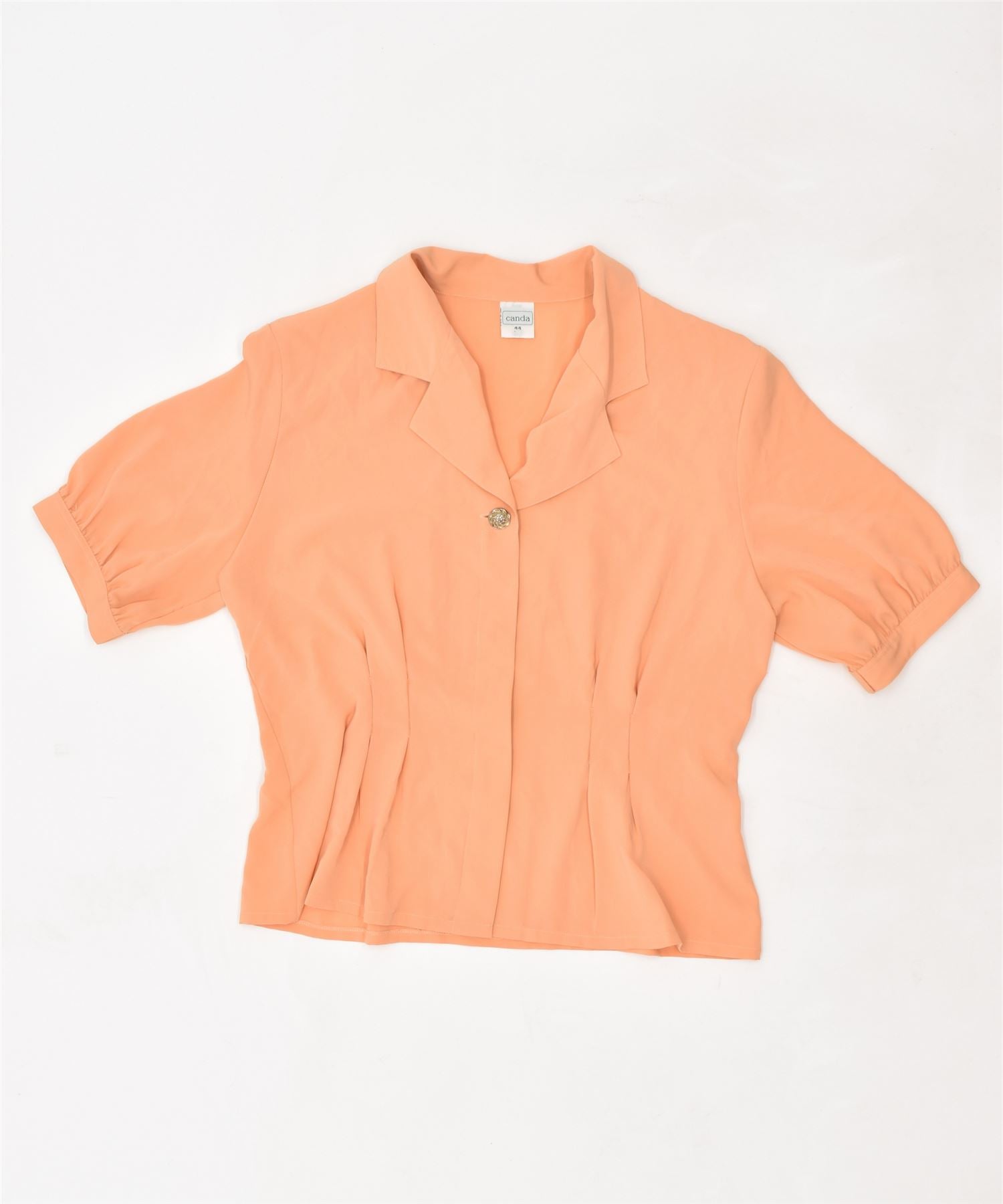 Image of CANDA Womens Short Sleeve Shirt Blouse EU 44 Large Orange Polyester