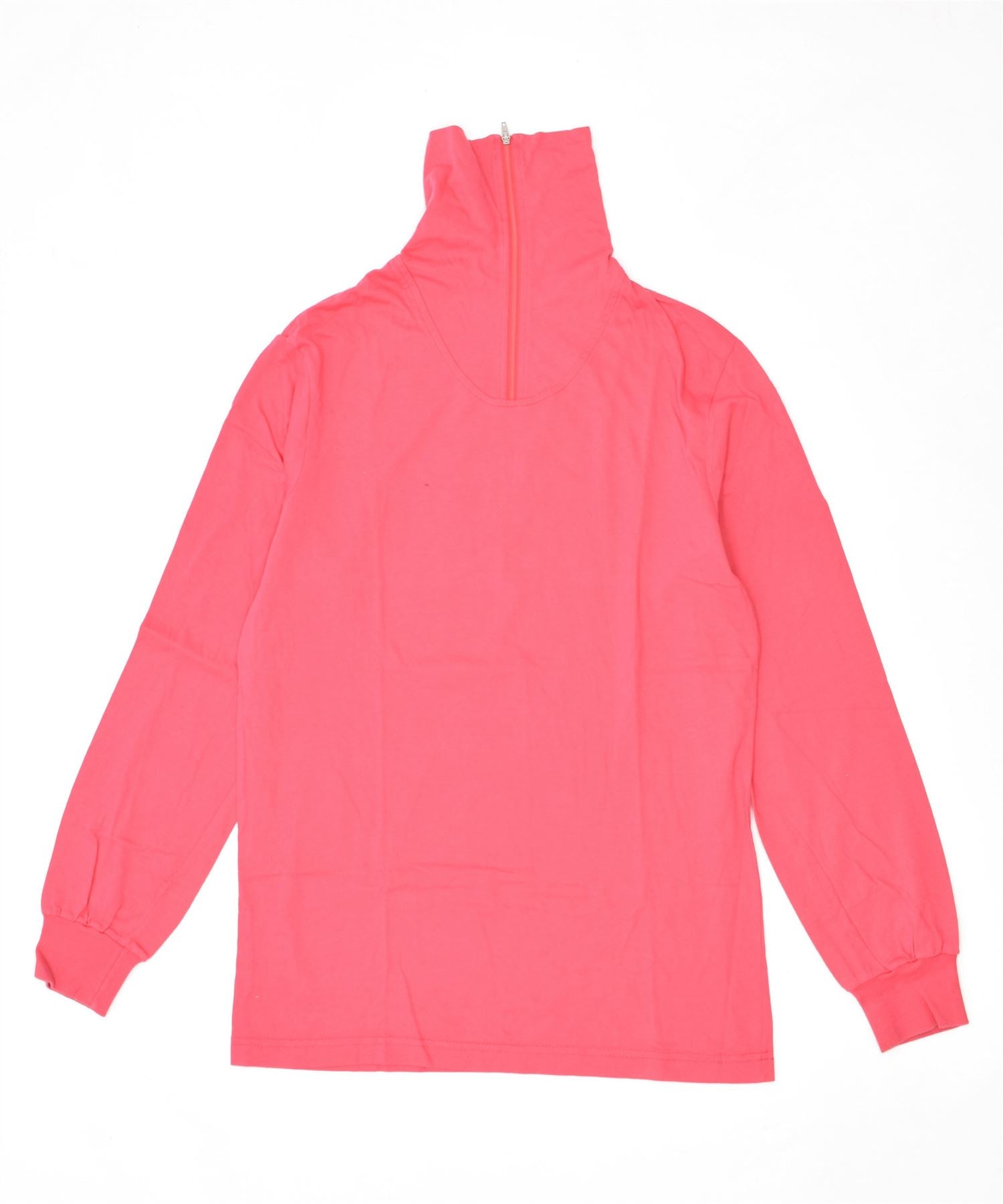 image of AUSTRALIAN L'ALPINA Womens Zip Neck Top Long Sleeve IT 44 Medium Pink