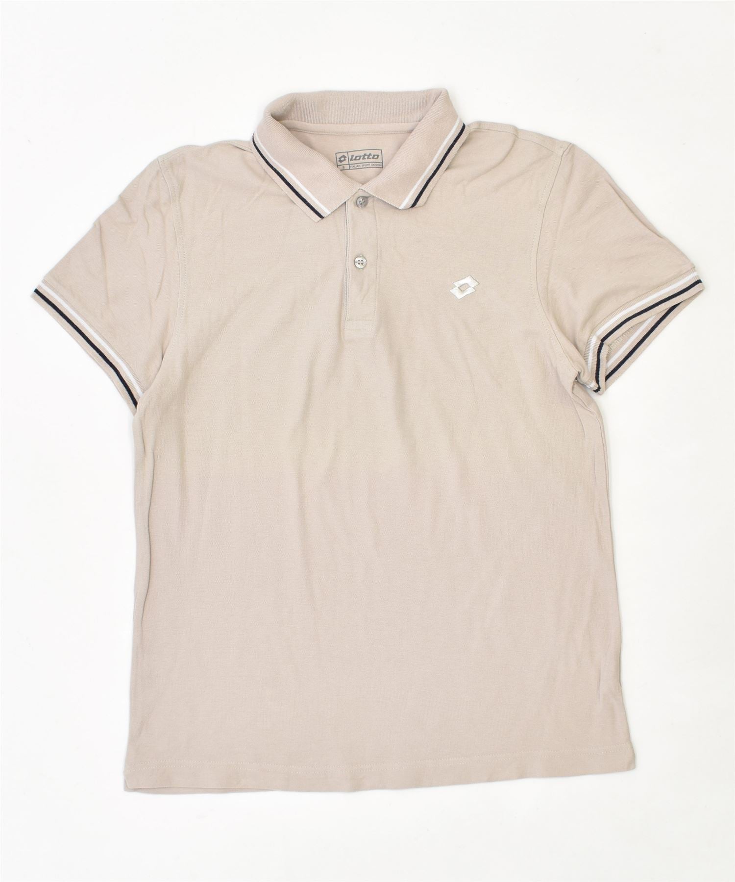 image of LOTTO Mens Polo Shirt Small Beige Cotton