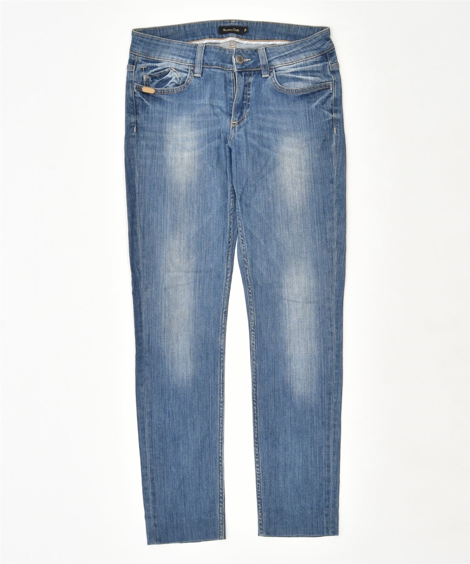 image of MASSIMO DUTTI Womens Straight Jeans W30 L30 Blue Cotton