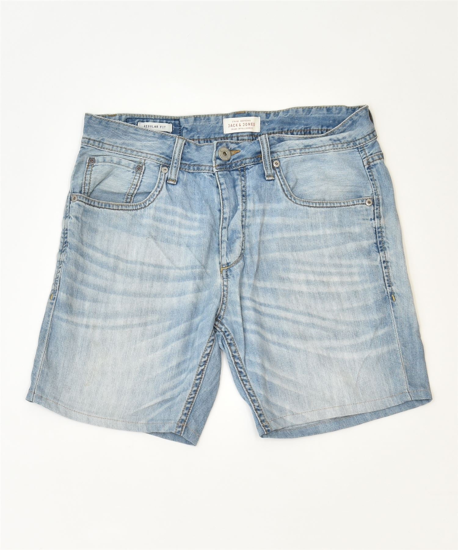 image of JACK & JONES Womens Denim Shorts W30 Medium Blue Cotton Classic