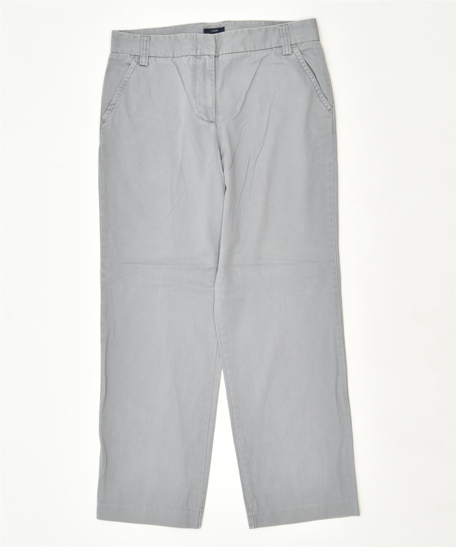 Image of J. CREW Womens Straight Chino Trousers US 10 Large W32 L29 Grey Cotton