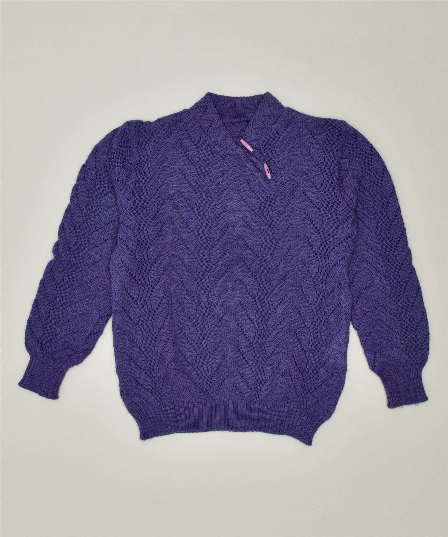 Image of VINTAGE Womens V-Neck Jumper Sweater UK 12 Medium Purple