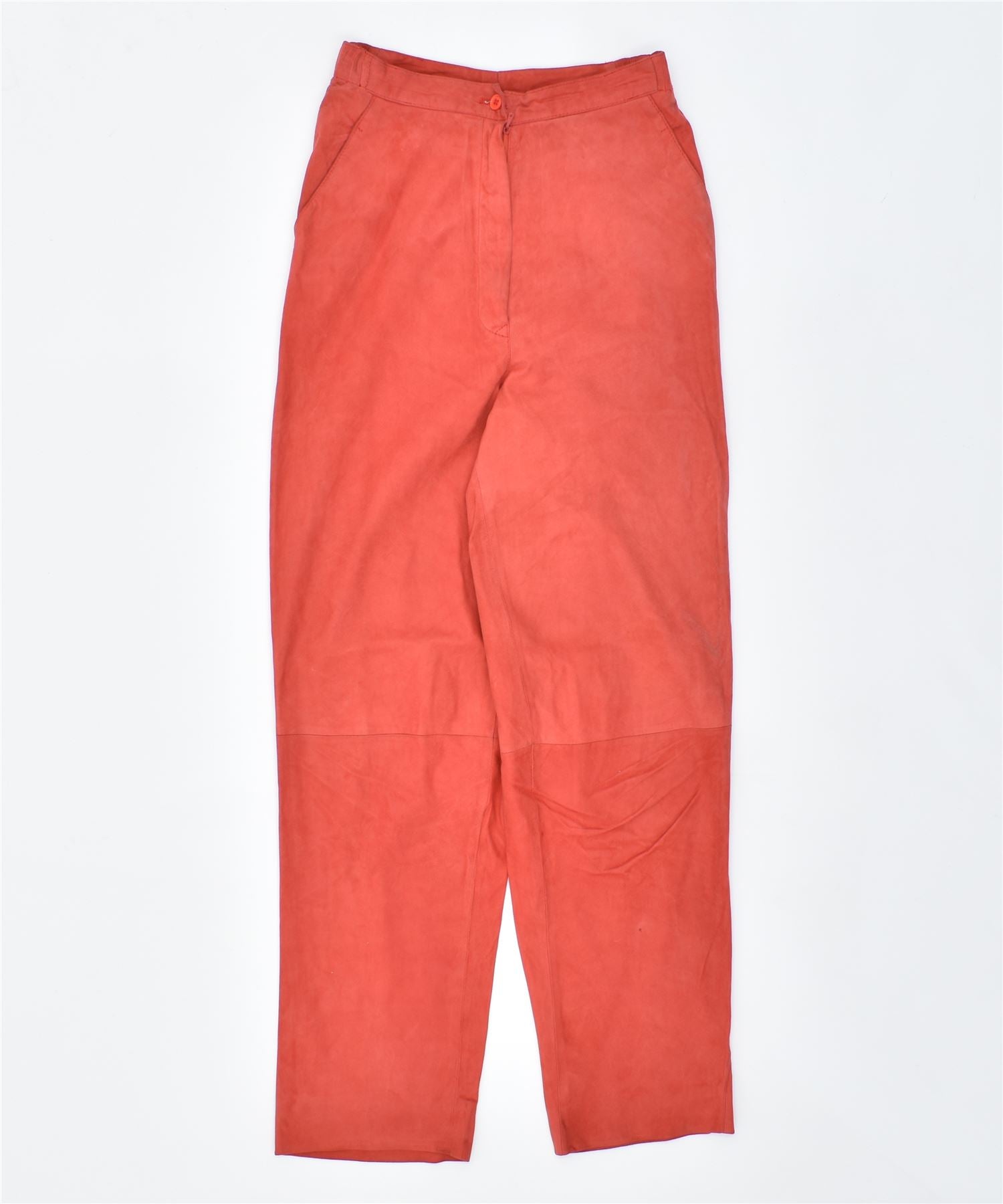 image of VINTAGE Womens Suede Chino Trousers W24 L27 Red