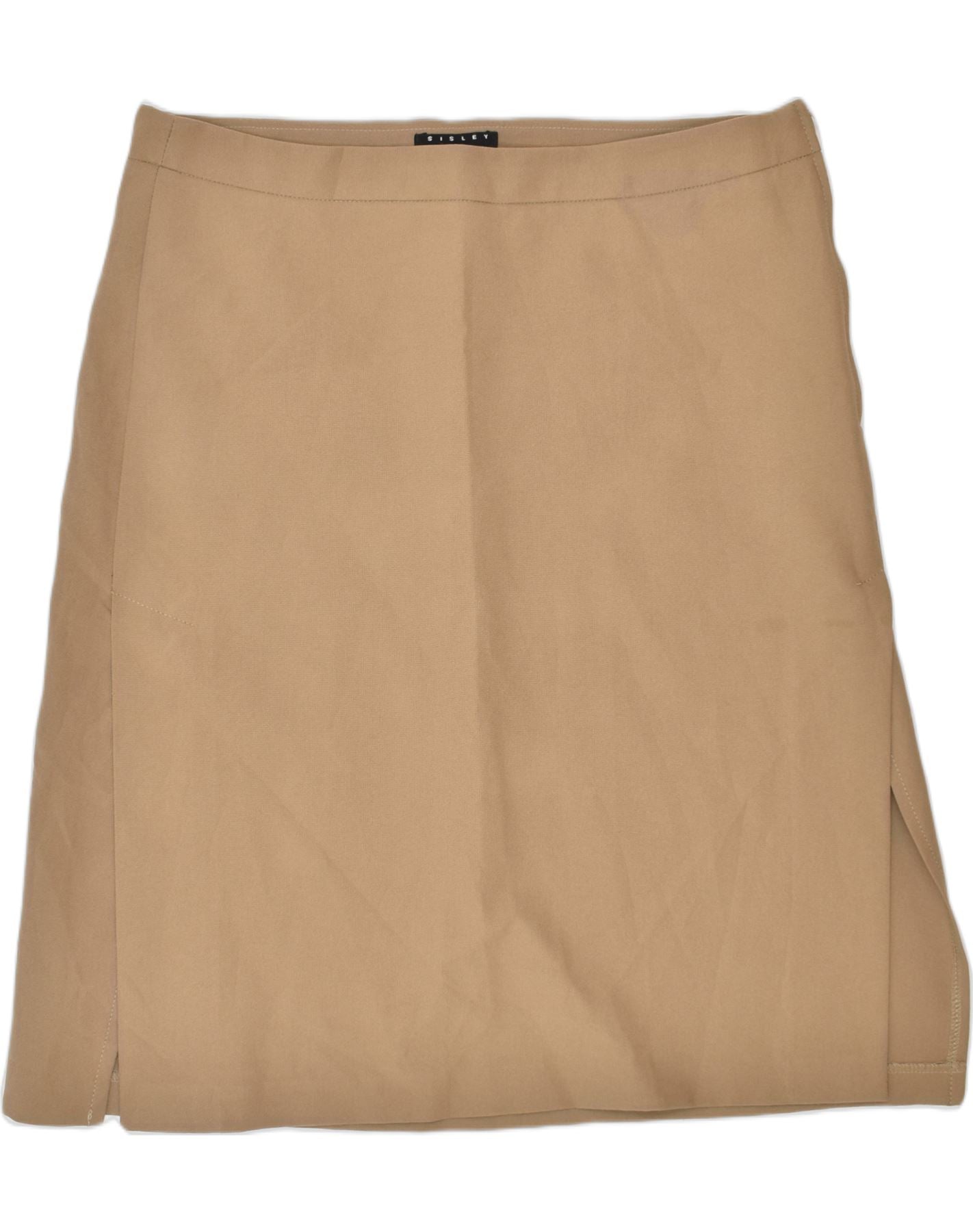 image of SISLEY Womens A-Line Skirt IT 44 Medium W31 Brown Polyester