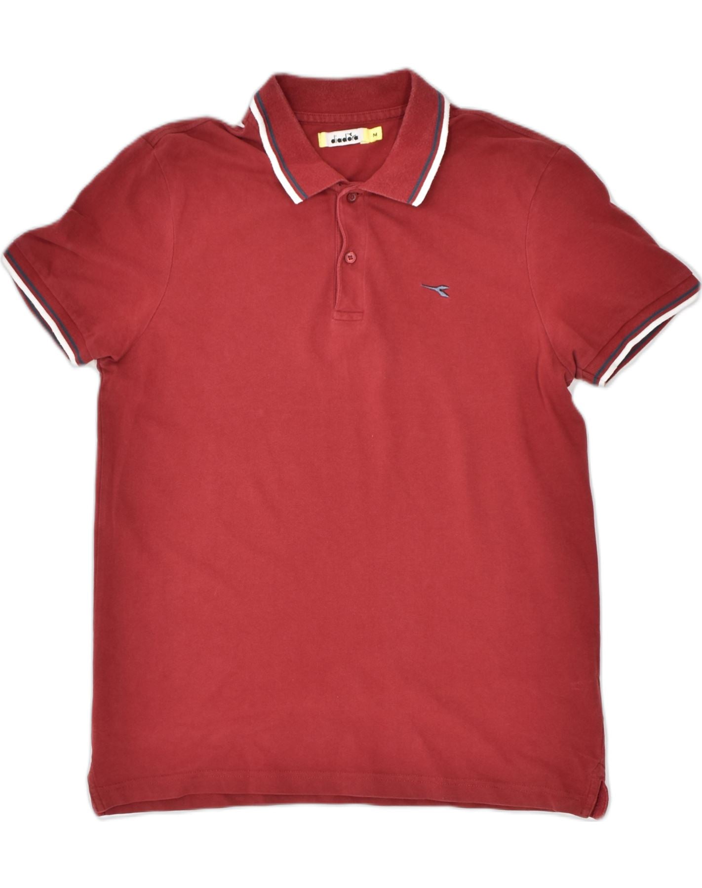 image of DIADORA Mens Polo Shirt Medium Maroon Cotton