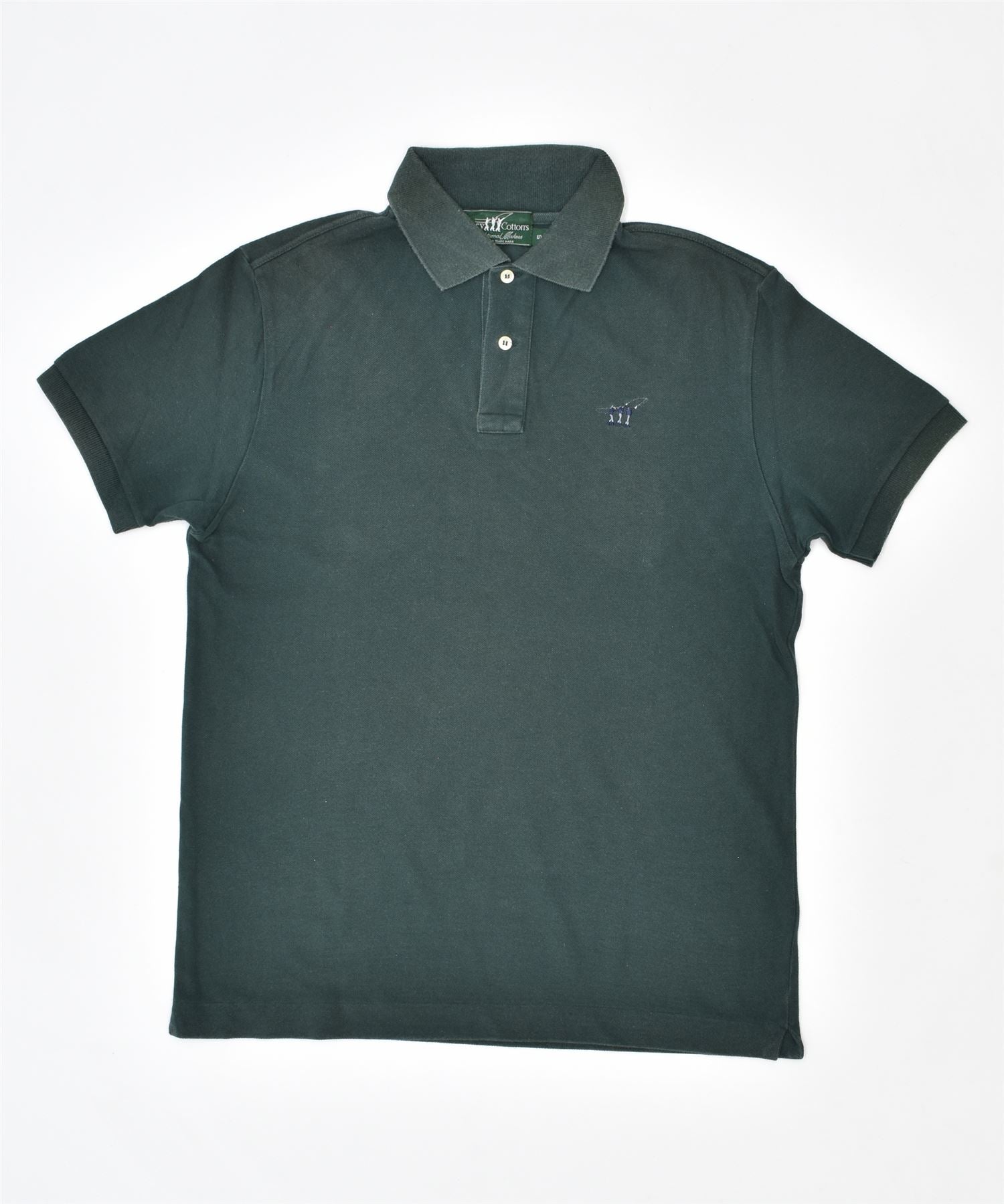 Image of HENRY COTTONS Mens Polo Shirt Small Green Cotton