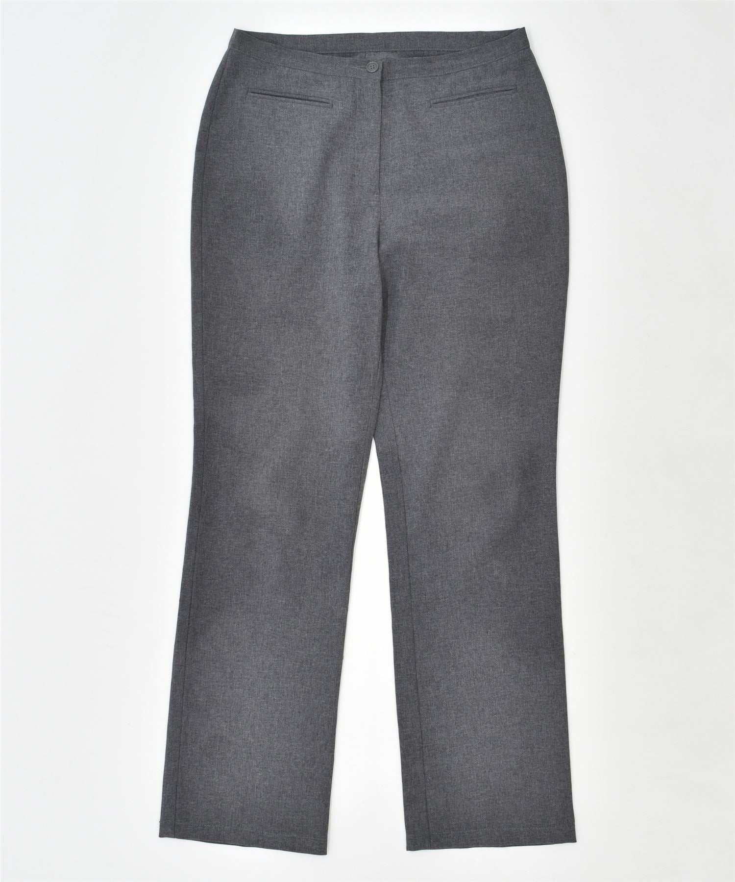 image of BENETTON Womens Straight Casual Trousers IT 46 Large W31 L29 Grey