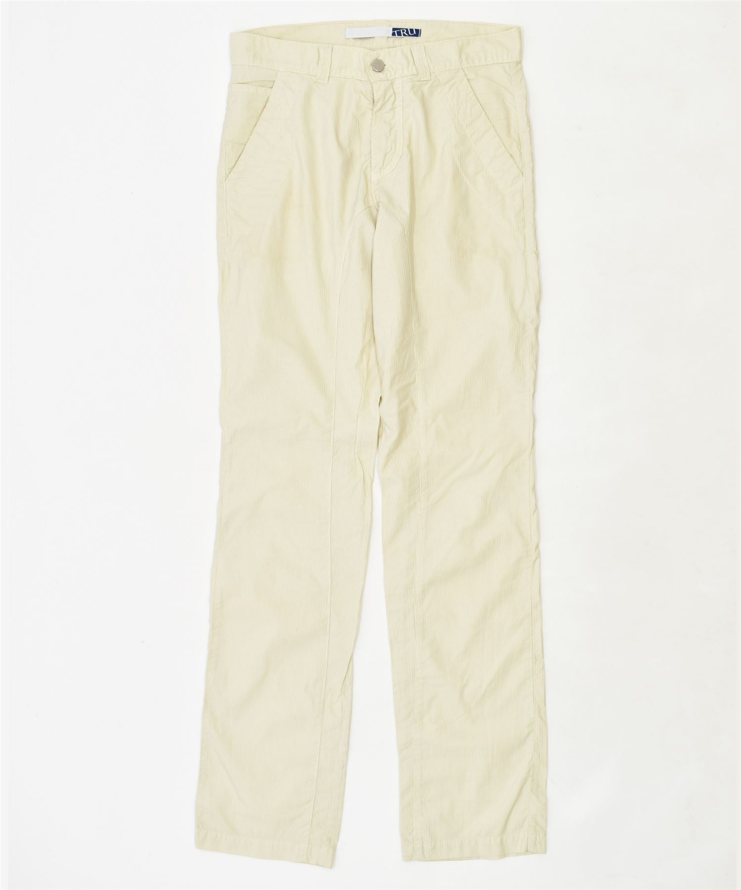 Image of TRUSSARDI Womens Straight Chino Trousers IT 46 Large W32 L36 Yellow