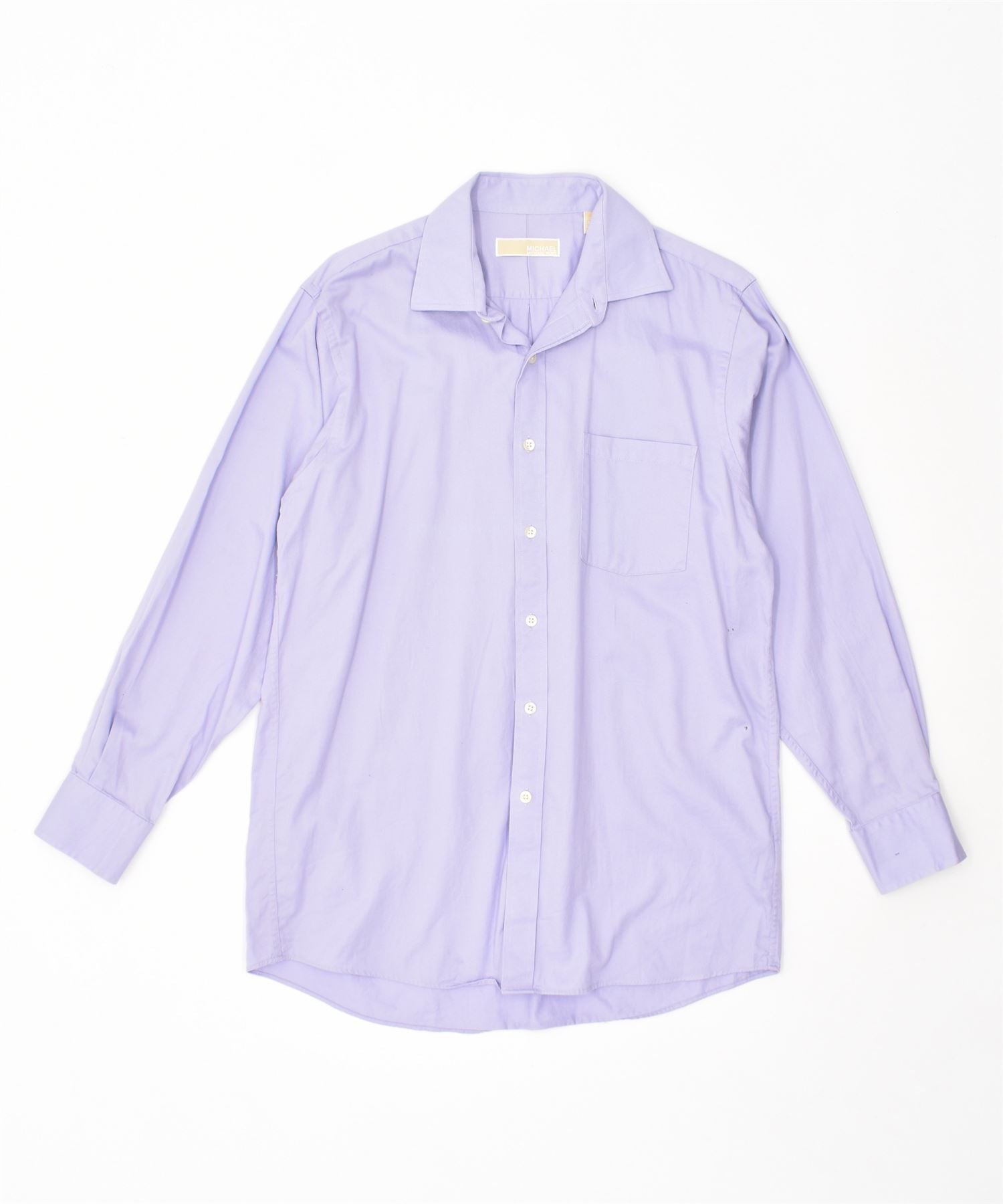 image of MICHAEL KORS Mens Shirt Size 15 1/2 Medium Purple Cotton