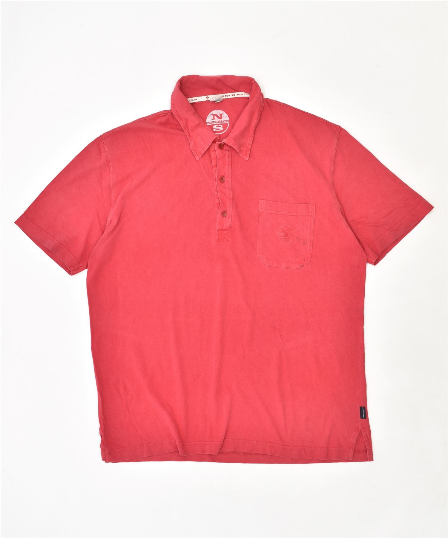 image of NORTH SAILS Mens Polo Shirt Small Red