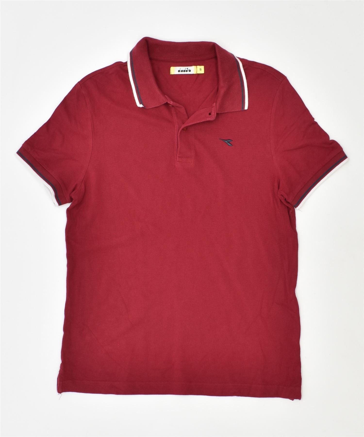 image of DIADORA Mens Polo Shirt Small Red Cotton