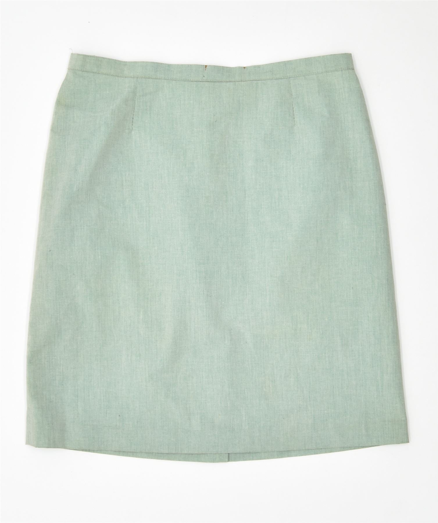 image of VINTAGE Womens Straight Skirt UK 14 Medium W30 Green