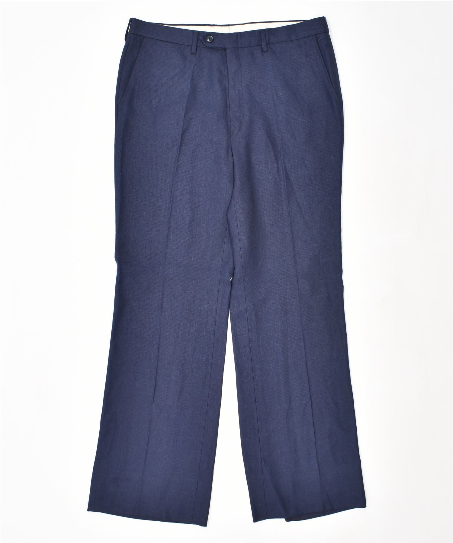 image of HIGH SKY FASHION Mens Straight Chino Trousers W34 L30 Blue Vintage