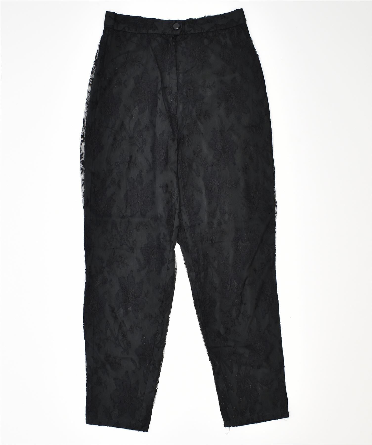 image of VINTAGE Womens Tapered Trousers W24 L23 Black